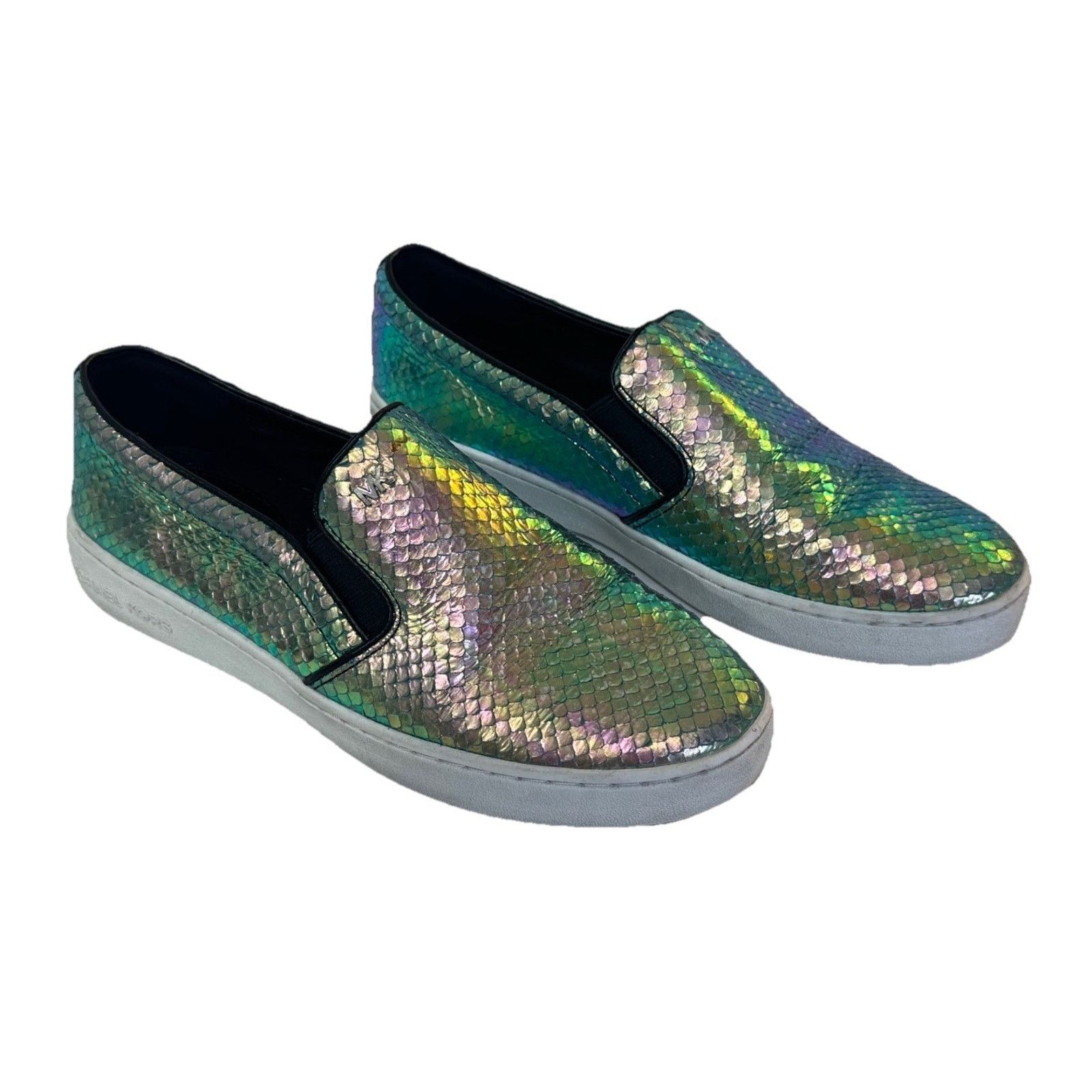 Michael Kors MICHAEL KORS Keaton Iridescent Metallic Snake Shoes Leather Size US 7.5 / IT 37.5 - 2 Thumbnail