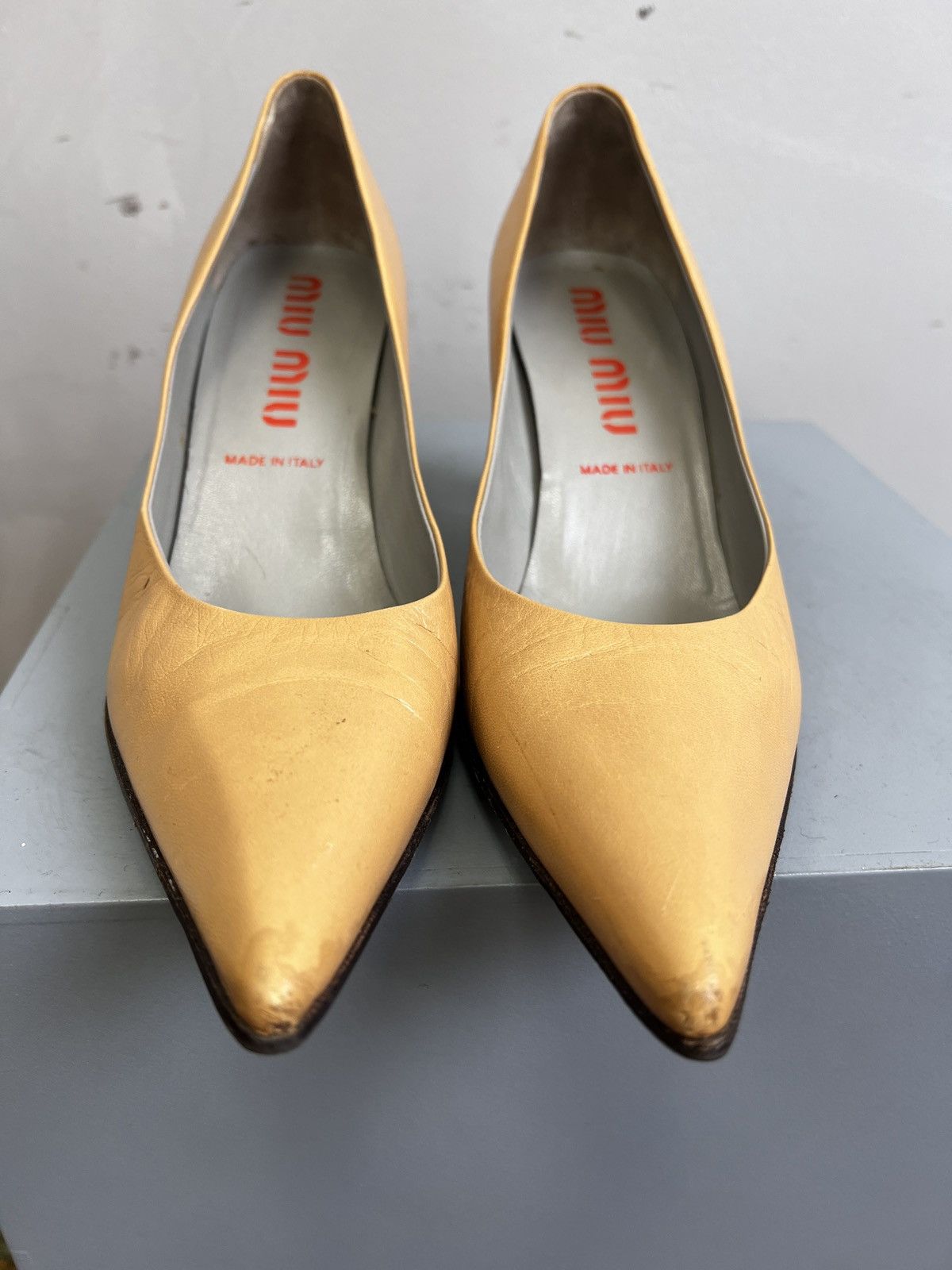 Designer × Miu Miu VINTAGE HYPE HEEL LEATHER MIU MIU SHOES LEATHER Size US 9.5 / IT 39.5 - 4 Thumbnail