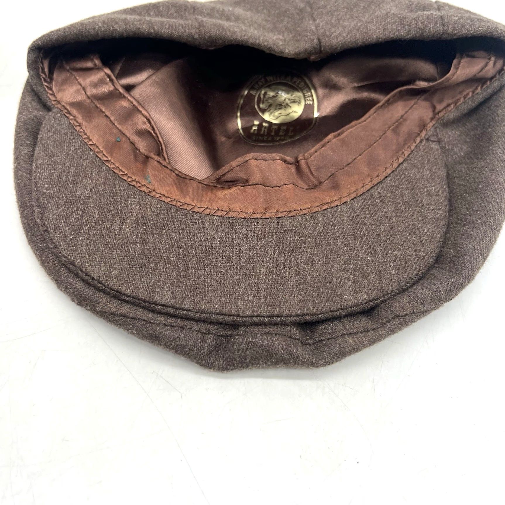 Vintage VINTAGE Artel Wool Brown Newsboy Hat Cap Cabbie Size 6 7/8 M Made USA Mens Newsboy Cap Brown Wool Solid Fall Spring Summer Winter Casual Size ONE SIZE - 5 Thumbnail