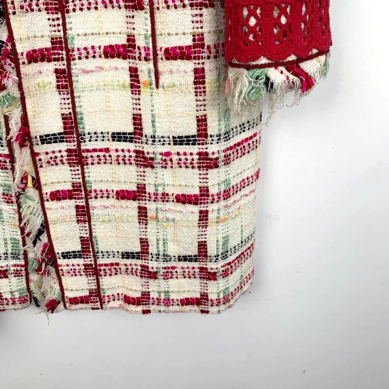 Chanel ChanelColor-blocked plaid braided lapel long-sleeved coat 2 Size XS / US 0-2 / IT 36-38 - 4 Thumbnail