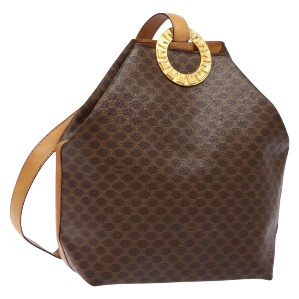 Celine CELINE Macadam Canvas Shoulder Bag Pvc Leather Brown Gold Size ONE SIZE - 1 Thumbnail