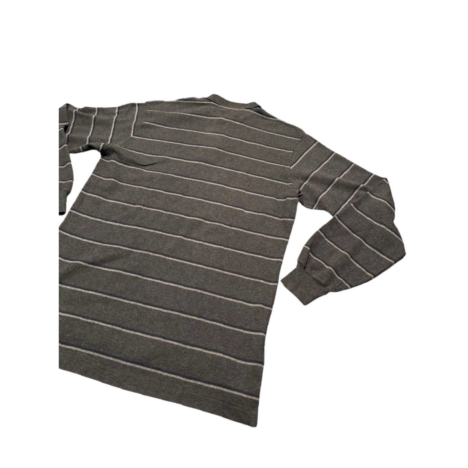 Polo Ralph Lauren VINTAGE Polo Ralph Lauren Striped Long Sleeve Polo Shirt Mens M Gray Blue Polo Ralph Lauren Embroidered Pony Rugby Shirt Size US M / EU 48-50 / 2 - 7 Thumbnail