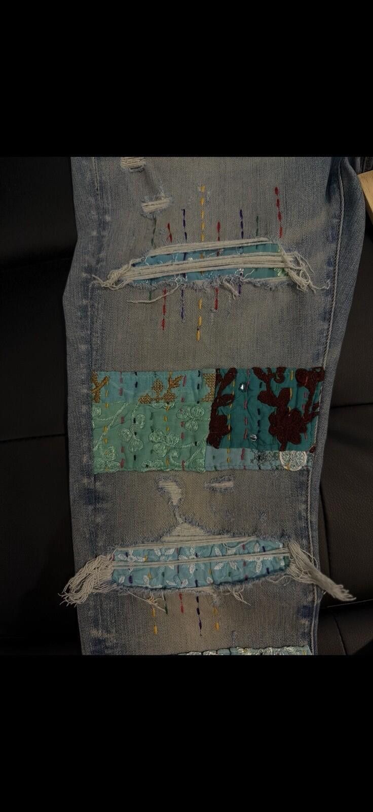 Amiri Size 33 - Amiri Blue Pants Patch Jeans 100% Authentic Size US 33 - 10 Thumbnail