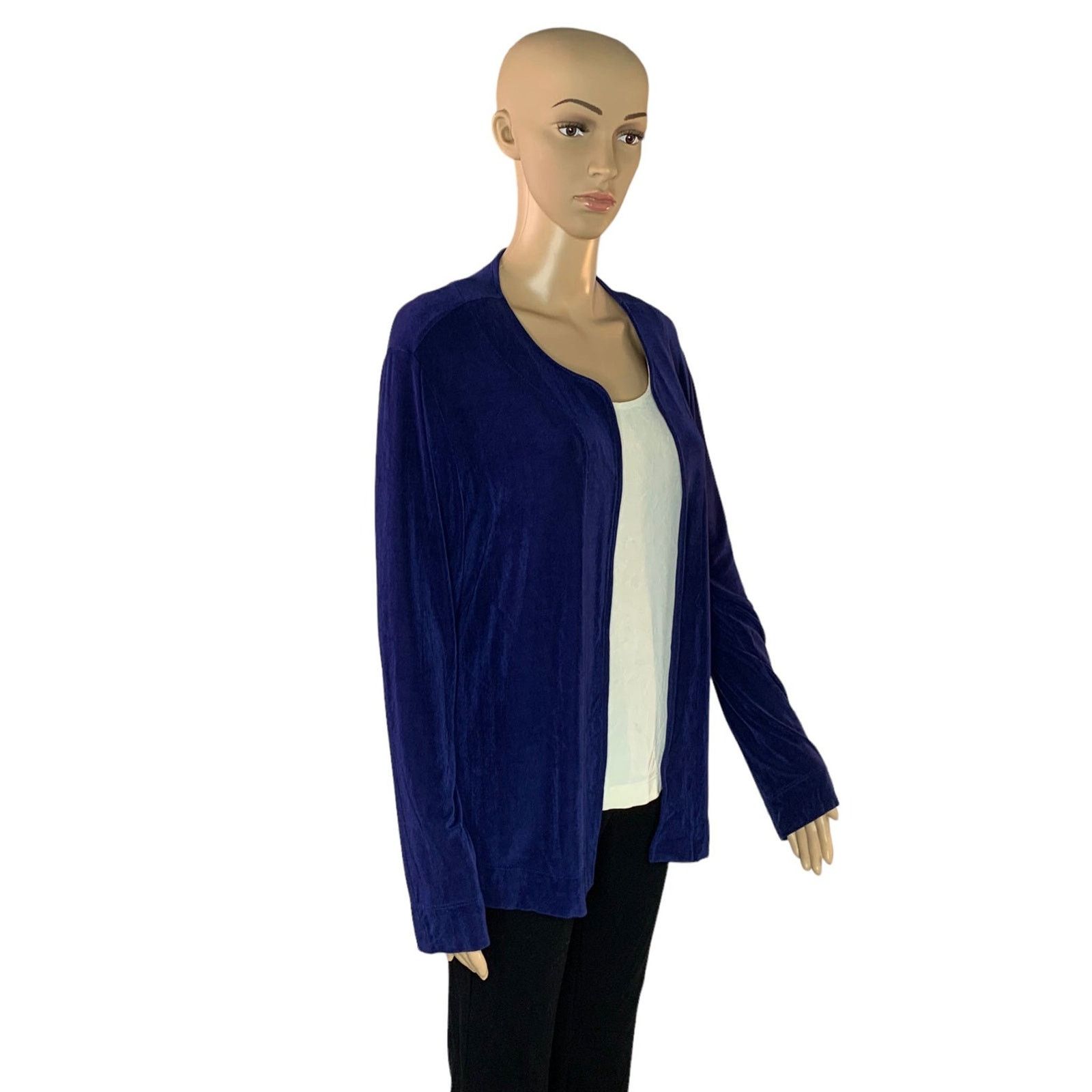 Chicos Chicos Travelers Top Women Size 3 US XL Cardigan Blue USA Size XL / US 12-14 / IT 48-50 - 7 Thumbnail