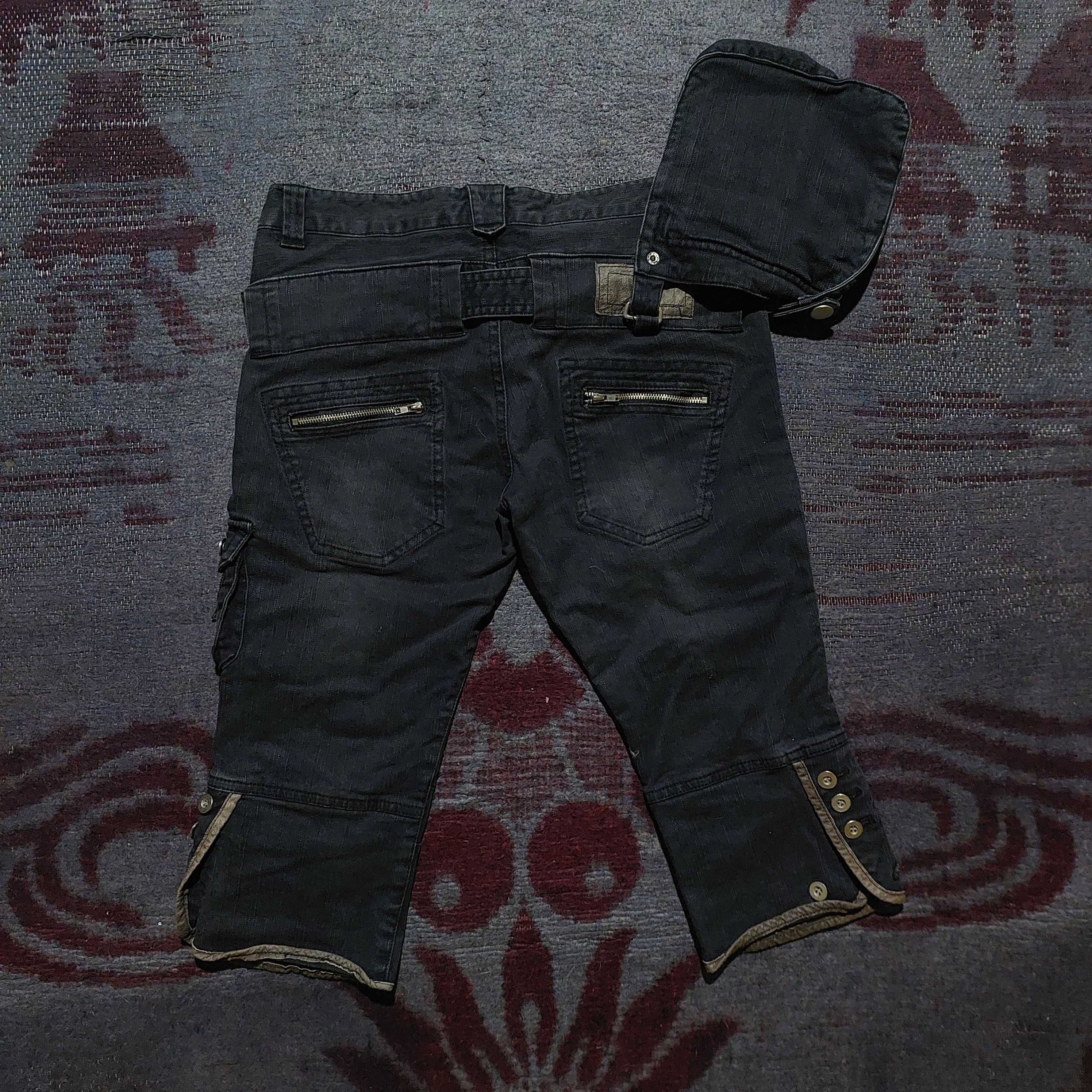 Tornado Mart Y2k black japanese bondage cargo short belt pouch Size US 29 - 3 Thumbnail