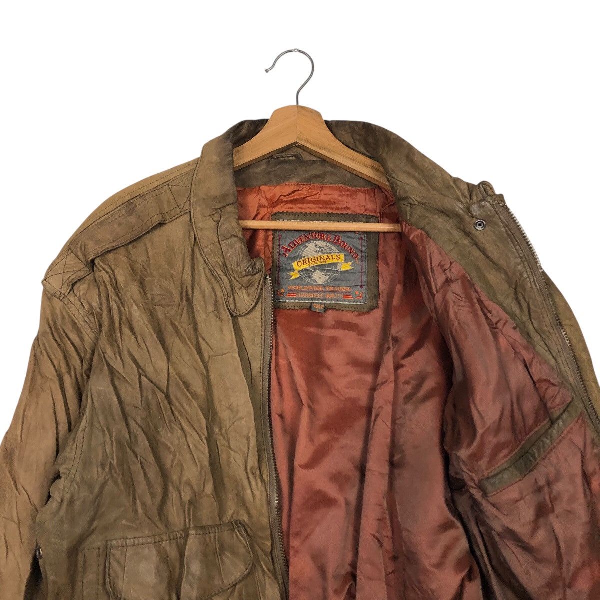Japanese Brand 📌Vintage Bomber Leather Jacket Fly Adventure Bound Size US L / EU 52-54 / 3 - 13 Thumbnail