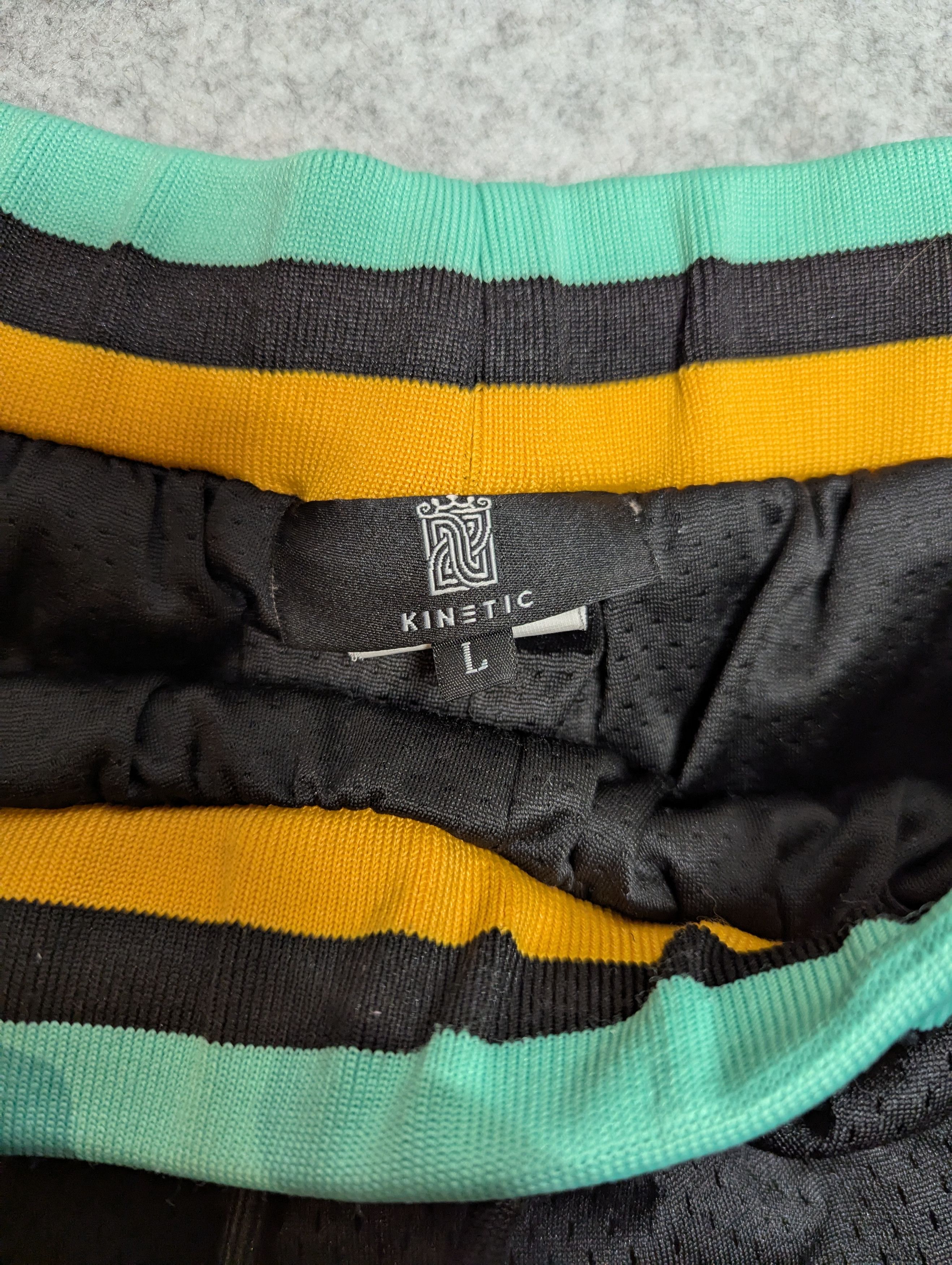 Vintage Kinetic Kings Active Shorts- Black / Green / Yellow- Size L Size US 33 - 3 Thumbnail