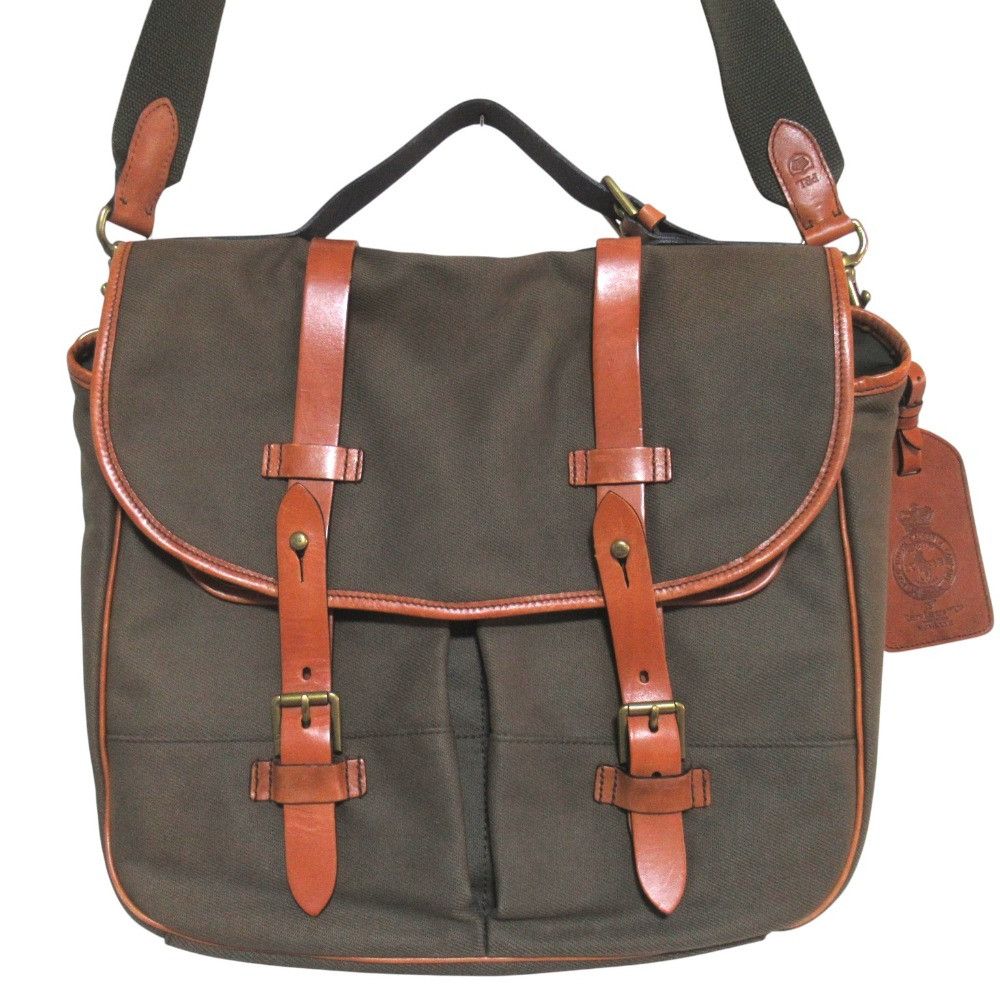 Ralph Lauren Ralph Lauren Polo Ralph Lauren Leather Canvas 2way Messenger Bag Leather Shoulder Bag DUTY FREE for USA Size ONE SIZE - 1 Thumbnail