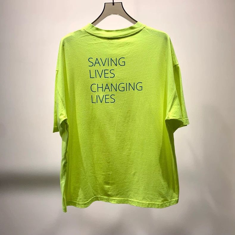 Balenciaga Balenciaga Neon Green Wheat Pattern Short-Sleeve T-Shirt Size US XXL / EU 58 / 5 - 4 Thumbnail