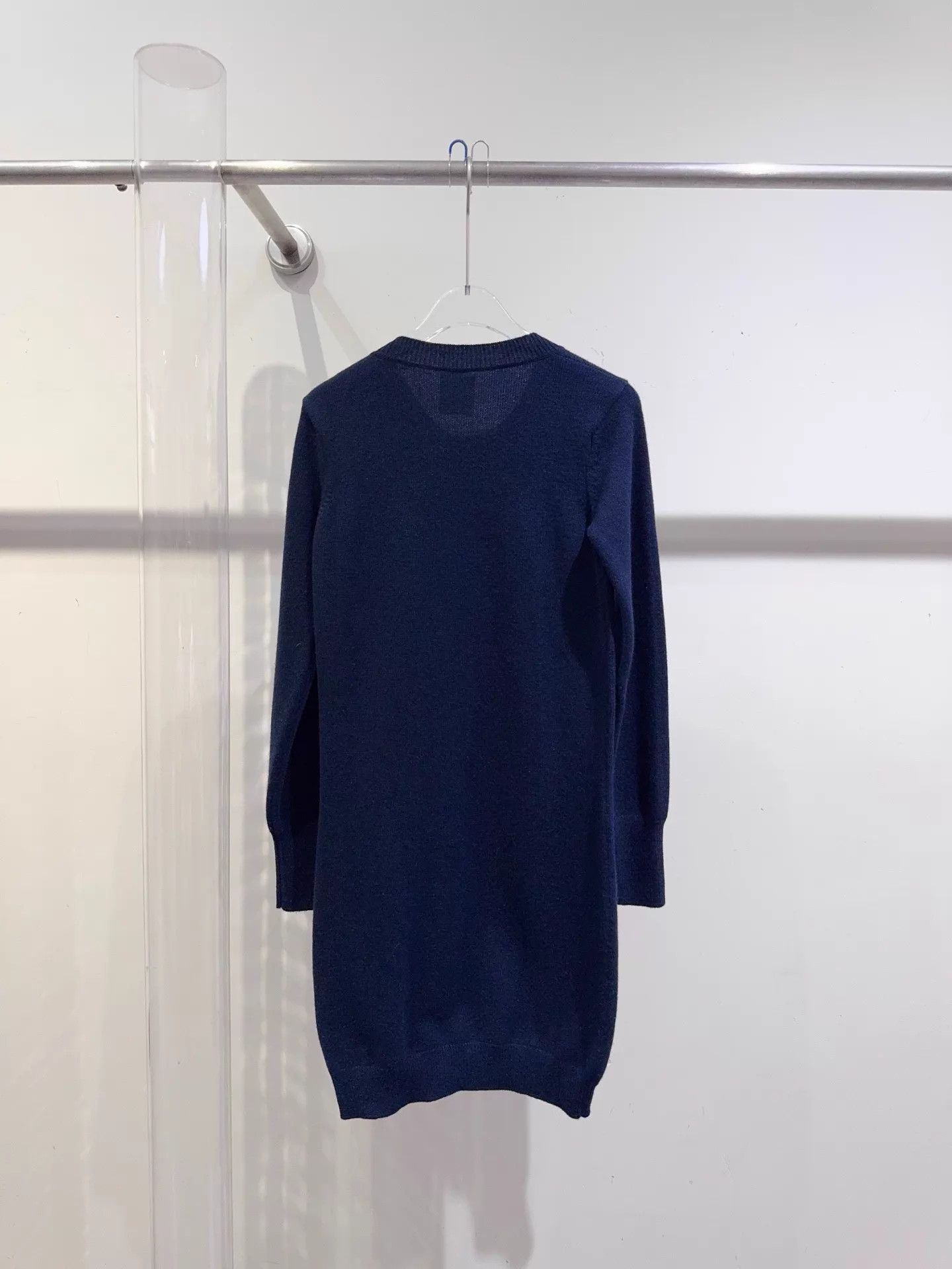 Chanel Chanel Navy Blue Knit Sweater Dress 34 CC Turnlock Size XS / US 0-2 / IT 36-38 - 4 Thumbnail