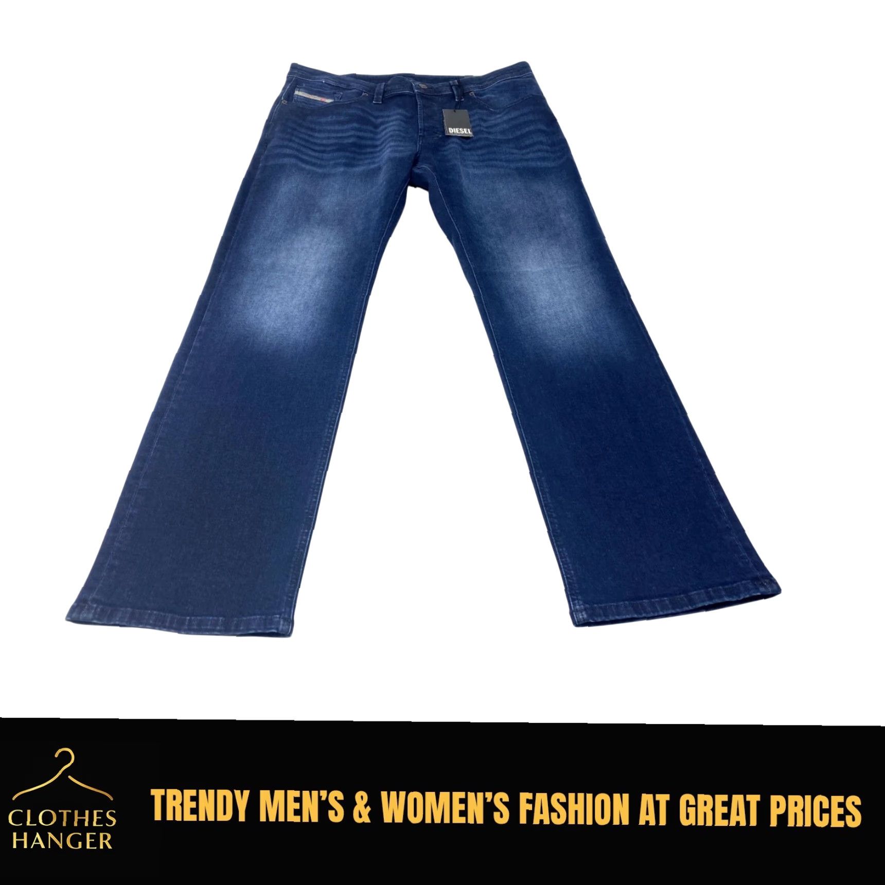 Diesel NWT Diesel Industry Markee Jeans Mens 38x32 Blue Denim Straight Leg Whiskers NEW Size US 38 / EU 54 - 2 Thumbnail