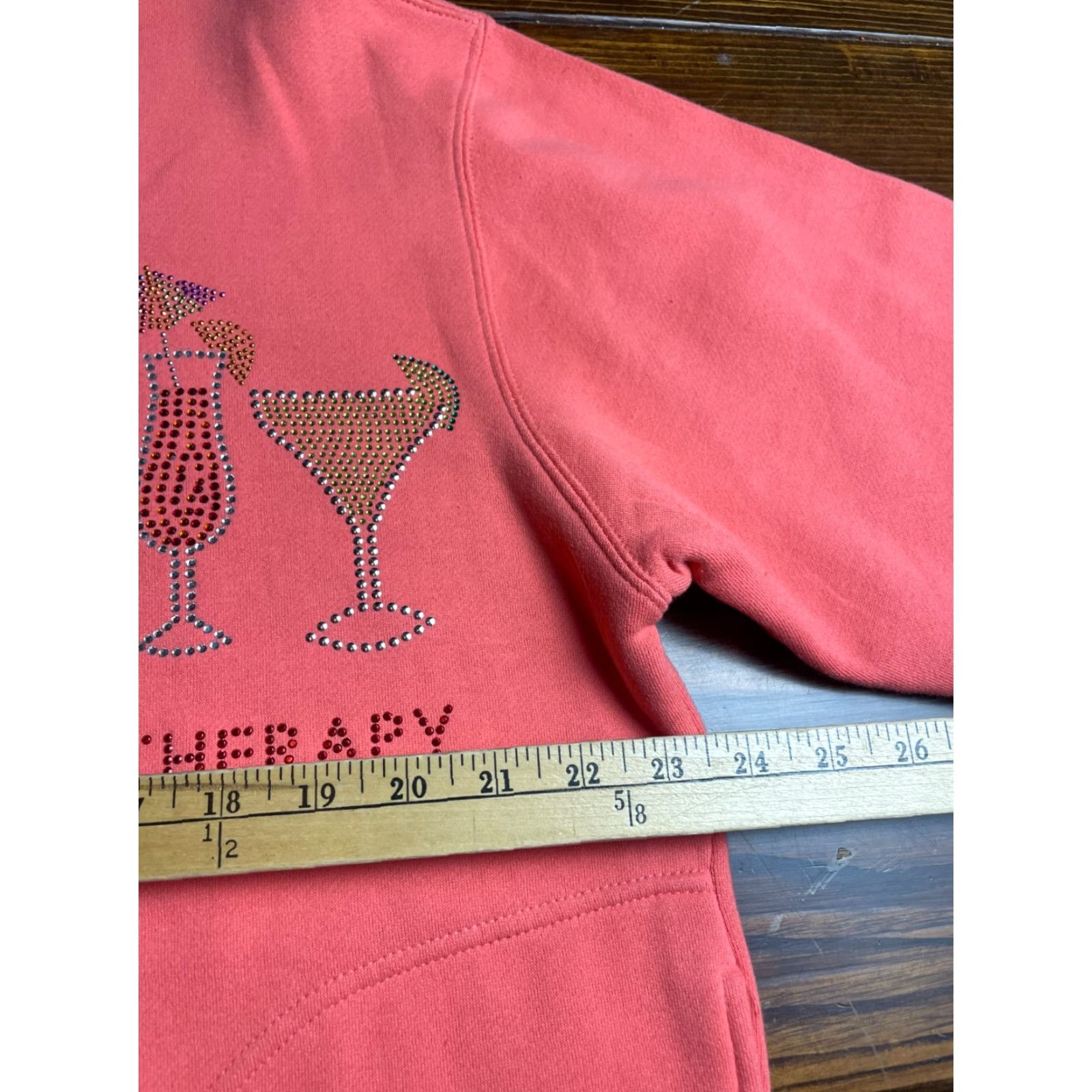 Vintage ACES Sweater Womens Large Coral Jeweled Group Therapy Drinks Full Zip Shirt Size L / US 10 / IT 46 - 5 Thumbnail