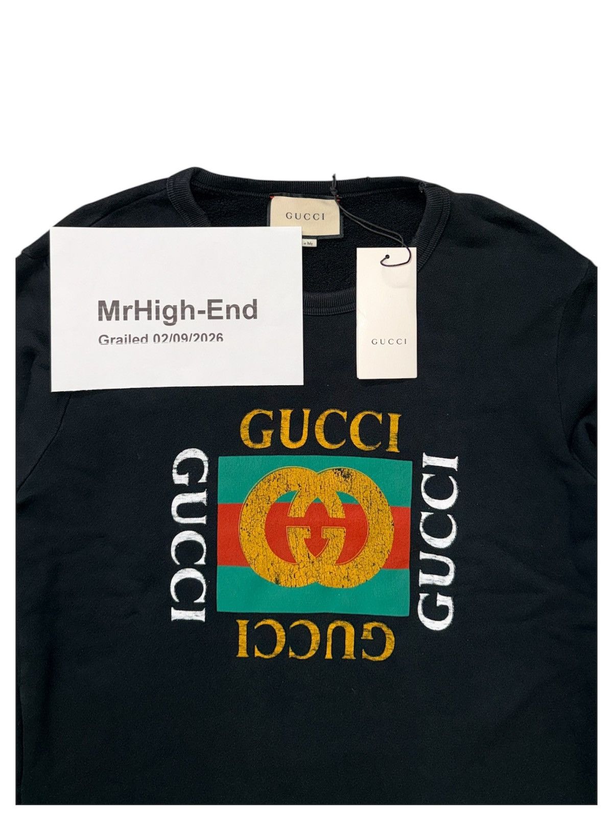 Gucci Gucci S Logo Black Cotton Long Sleeves Sweatshirt Crewneck Size US S / EU 44-46 / 1 - 2 Thumbnail