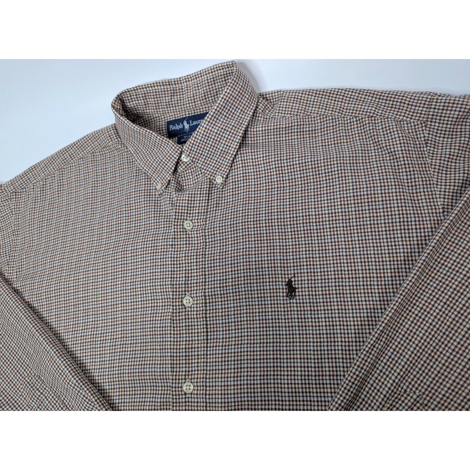 Ralph Lauren Ralph Lauren Shirt Button-Down Brown Plaid XL Cotton Long Sleeve Men’s Button-Up Casual, Classic, Preppy, Logo, All Seasons Size US XL / EU 56 / 4 - 2 Thumbnail