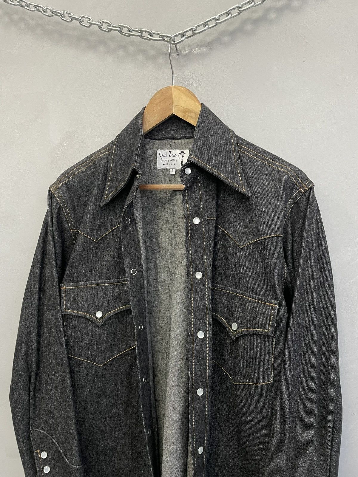 Western Rise Cad Zoots western denim shirt black stitching vintage Size US S / EU 44-46 / 1 - 7 Thumbnail