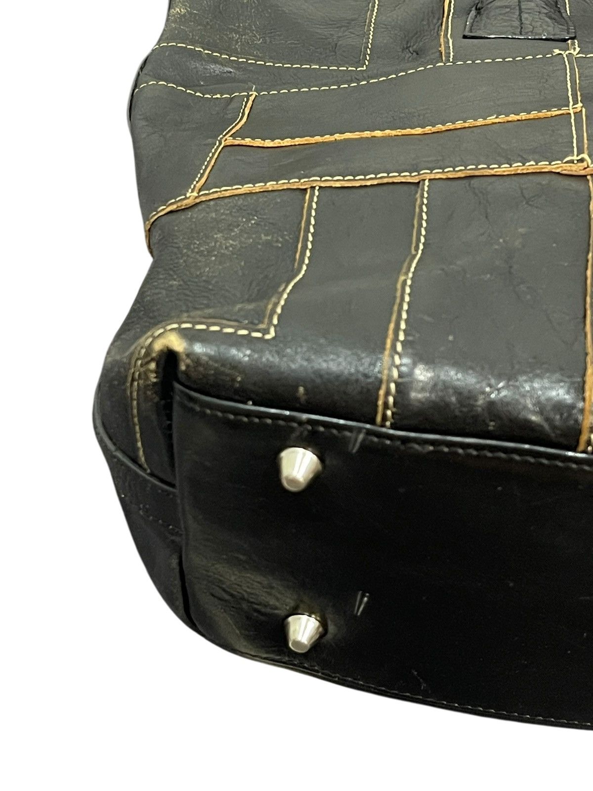 Japanese Brand Full Leather Patchwork Unknown Tote Bag 5🟩 Size ONE SIZE - 6 Thumbnail