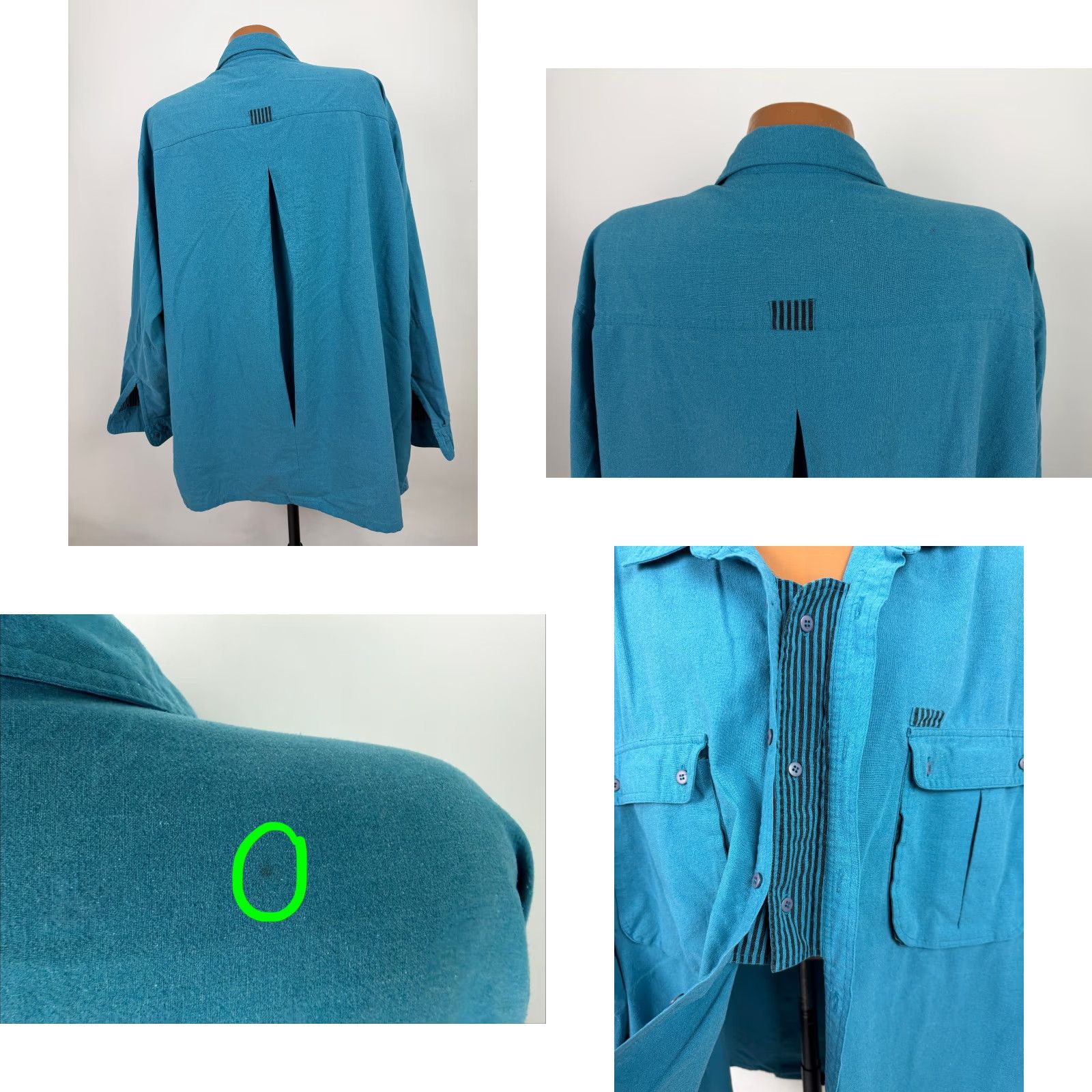 Altea VINTAGE New Vintage Shirt Men 2XL Button-Up Striped Teal Blue 80s 90s Hipster Club Size US XXL / EU 58 / 5 - 8 Thumbnail