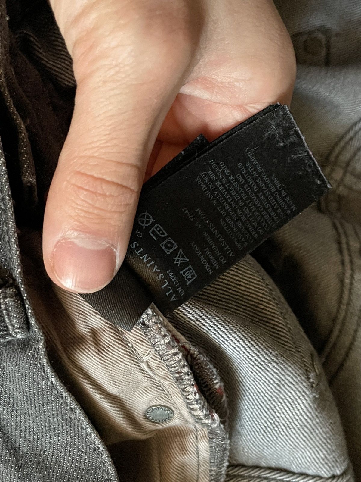 Allsaints × Iggy × Vintage Vintage AllSaints Iggy Slim Fit Grey Jeans Size US 34 / EU 50 - 8 Thumbnail