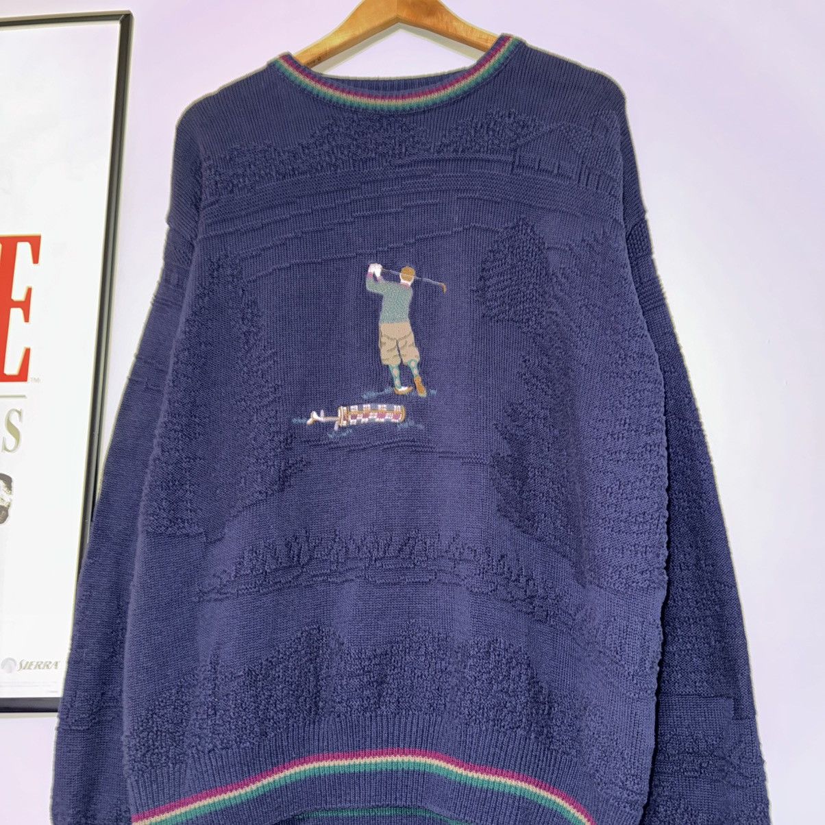 Vintage VINTAGE 90s CYPRES LINKS GOLF EMBROIDERED TEXTURED SWEATER Size US XL / EU 56 / 4 - 4 Thumbnail