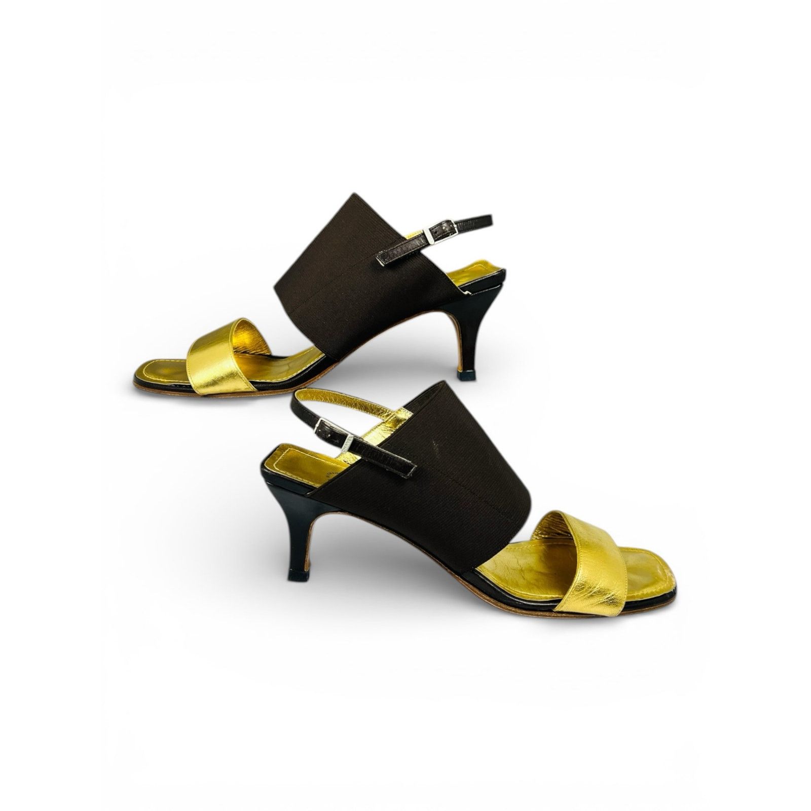 Chanel Chanel Vintage Gold Cap Toe Slingback Heels 38 Lagerfeld 99 Size US 7 / IT 37 - 5 Thumbnail