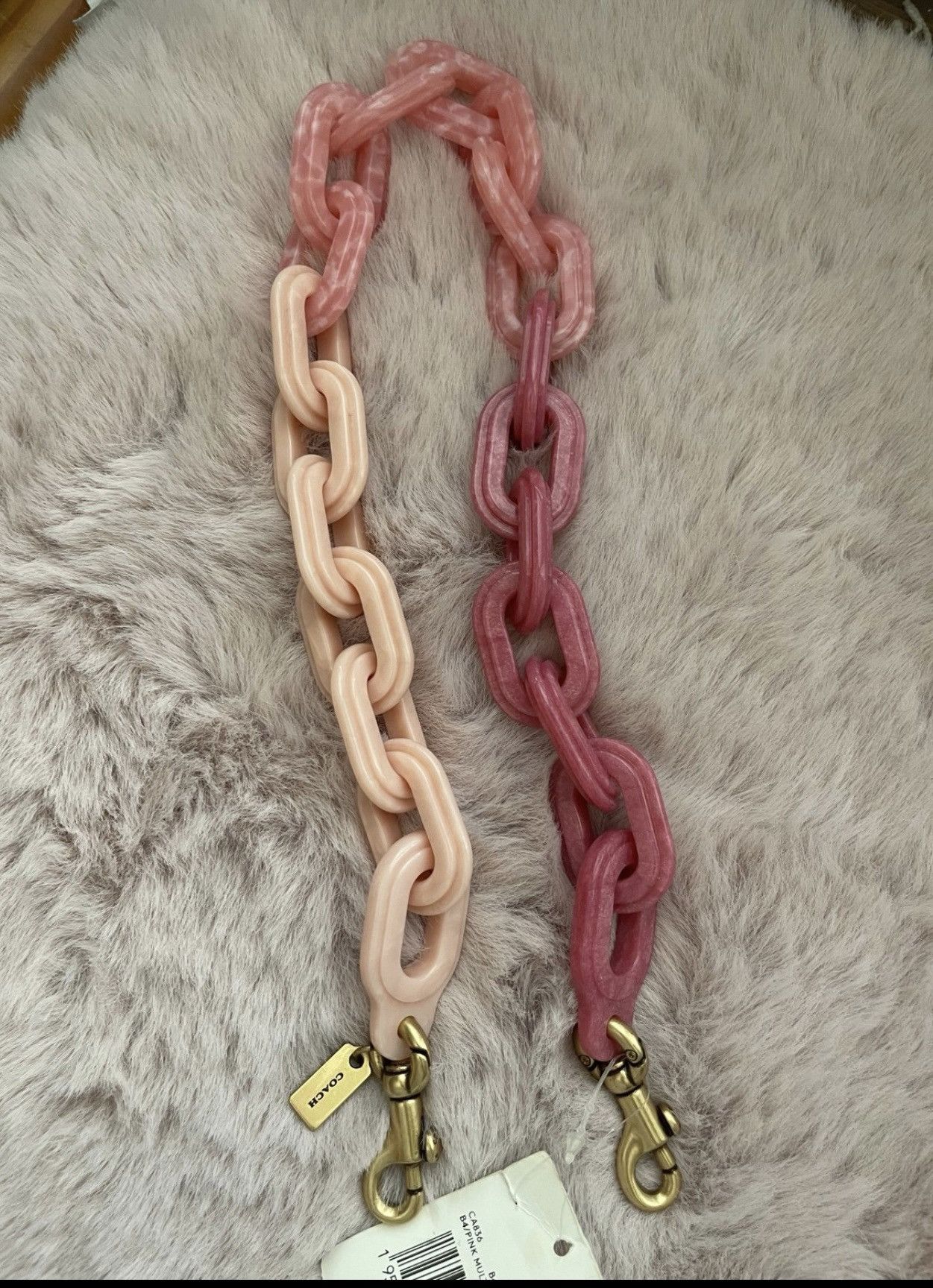 Coach coach SHORT CHAIN STRAP WITH RECYCLED RESIN Color: B4/Pink M Size ONE SIZE - 2 Thumbnail