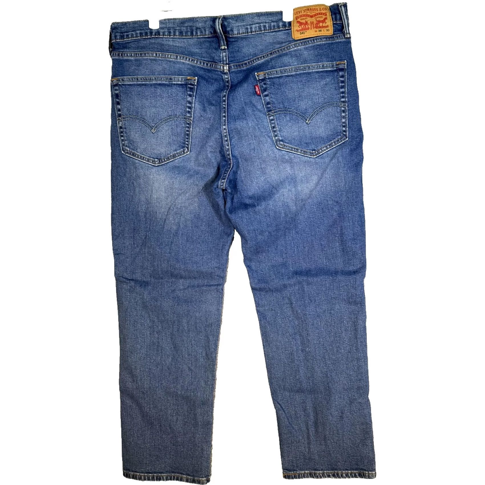 Levi's VINTAGE Levis 541 Jeans Mens 36x30 Blue Athletic Taper Stretch Denim Mid Rise Zip Fly Size US 36 / EU 52 - 2 Thumbnail