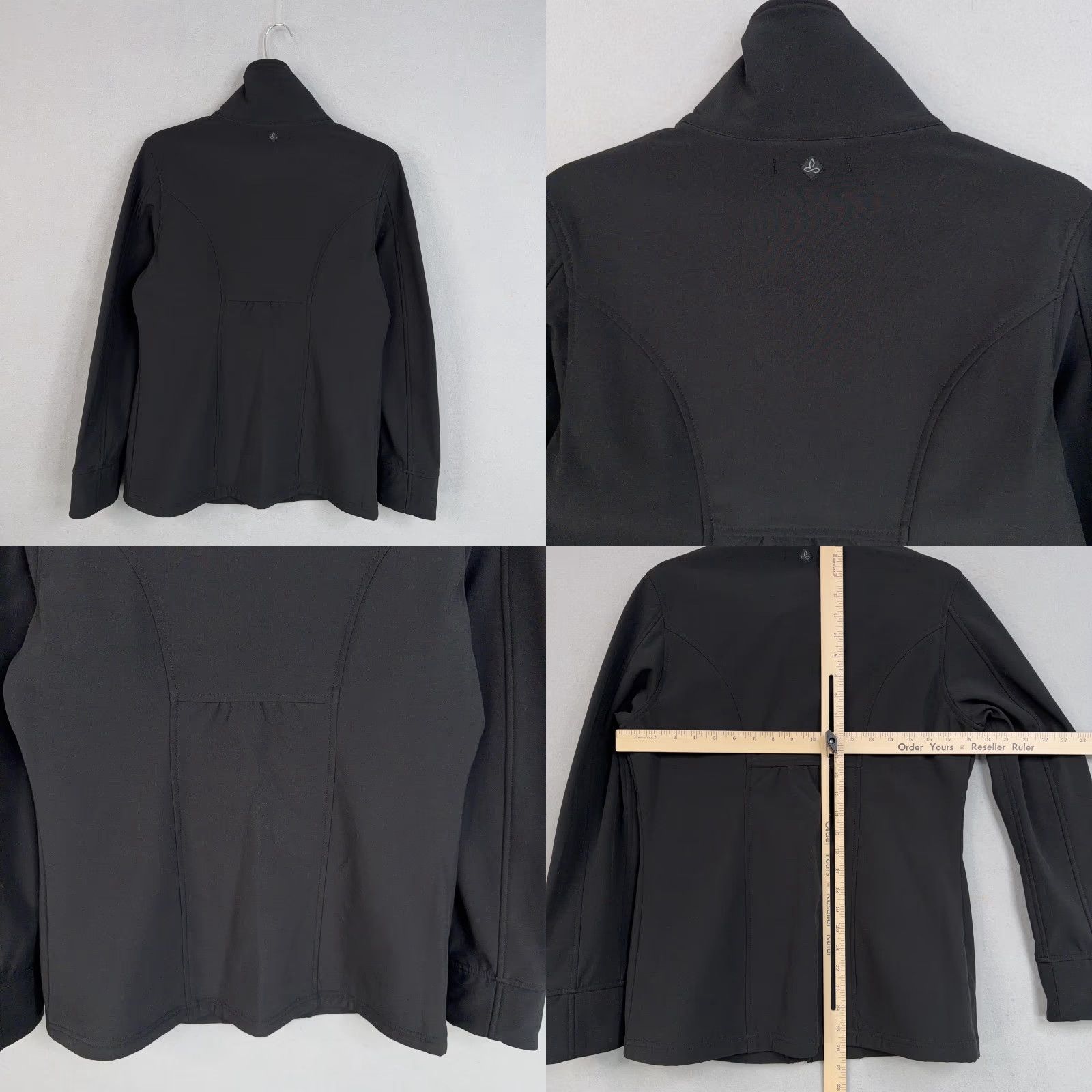 Prana VINTAGE PrAna Jacket Womens Medium Black Softshell Asymmetrical Button Zip Pockets Coat Size M / US 6-8 / IT 42-44 - 8 Thumbnail