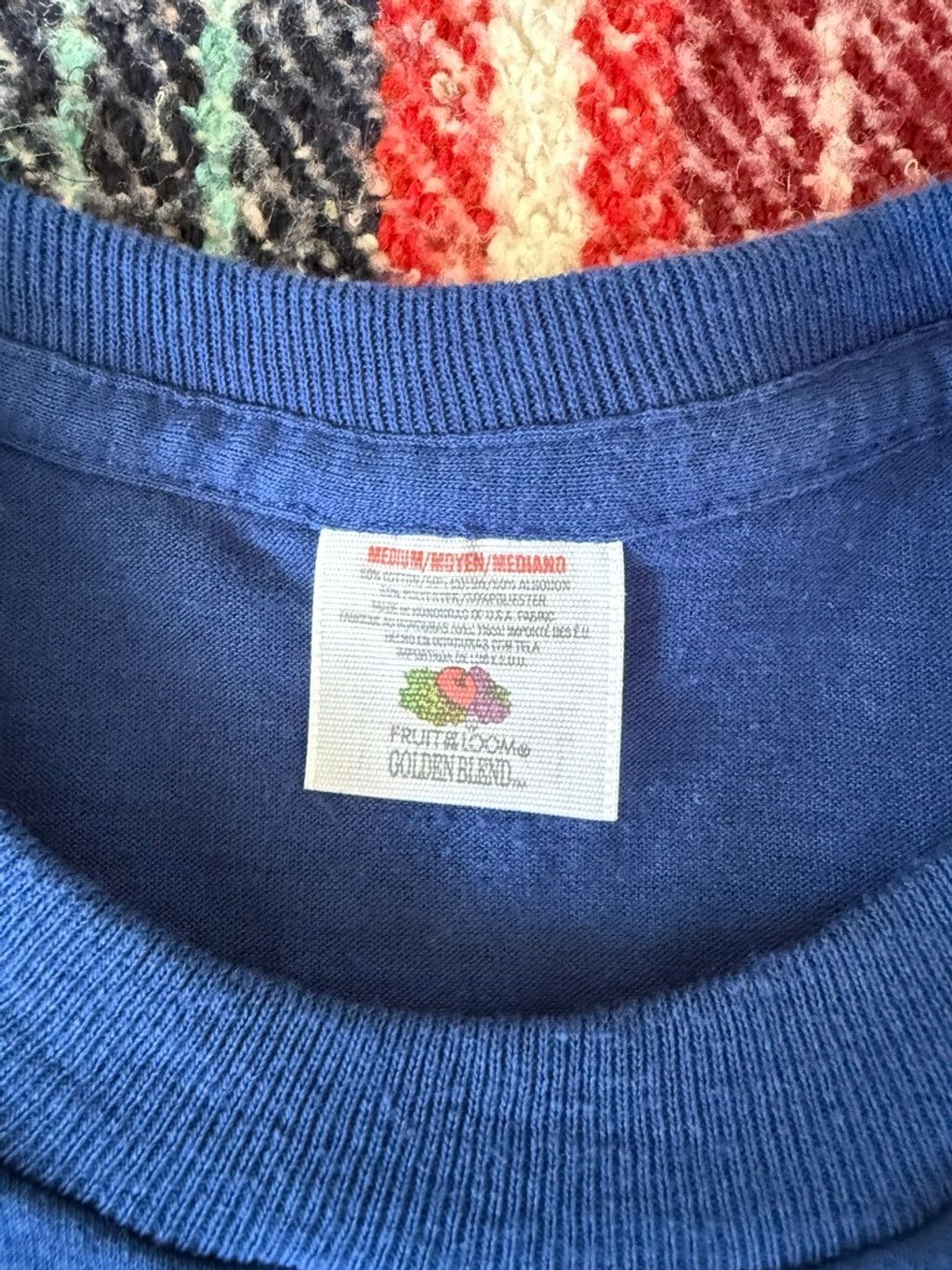Fruit Of The Loom Vintage Fruit of the Loom Blue Short Sleeve Pocket Tee M Size US M / EU 48-50 / 2 - 4 Thumbnail