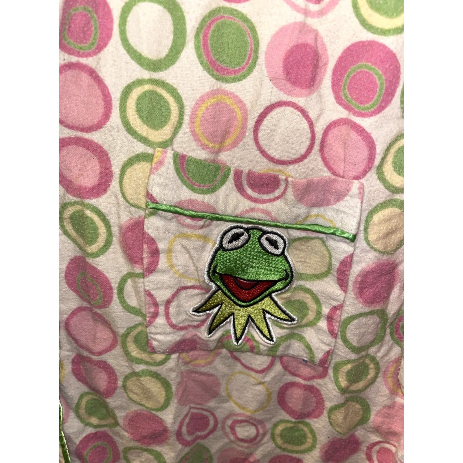 Disney Disney Kermit Women's Flannel Pajama Top S Cotton Long Sleeve Polka Dots Winter Size S / US 4 / IT 40 - 2 Thumbnail