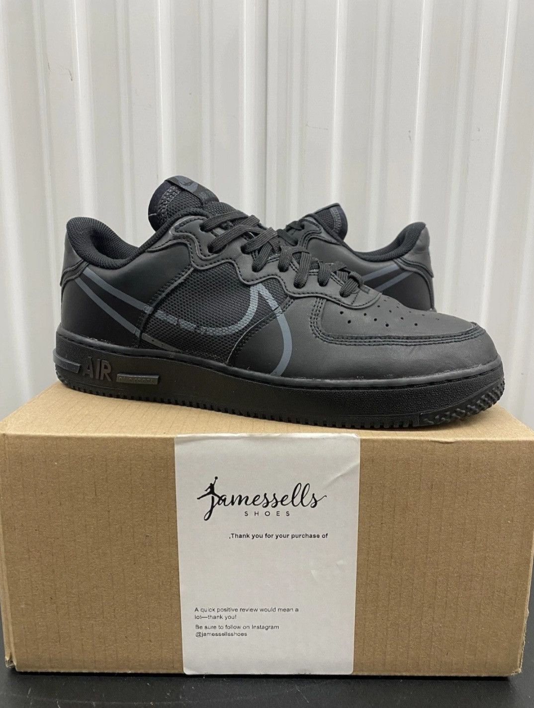 Nike Nike Air Force 1 Low React Triple Black CT1020002 Size 11 Size US 11 / EU 44 - 1 Thumbnail