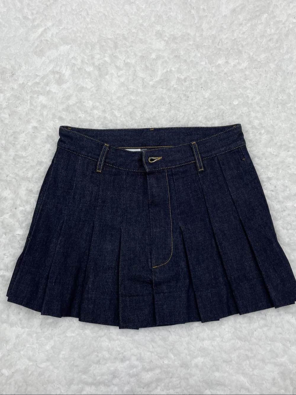 Bottega Veneta Bottega Veneta Pleated Denim Mini Skirt Size 34 Size 24" / US 00 / IT 34 - 1 Thumbnail
