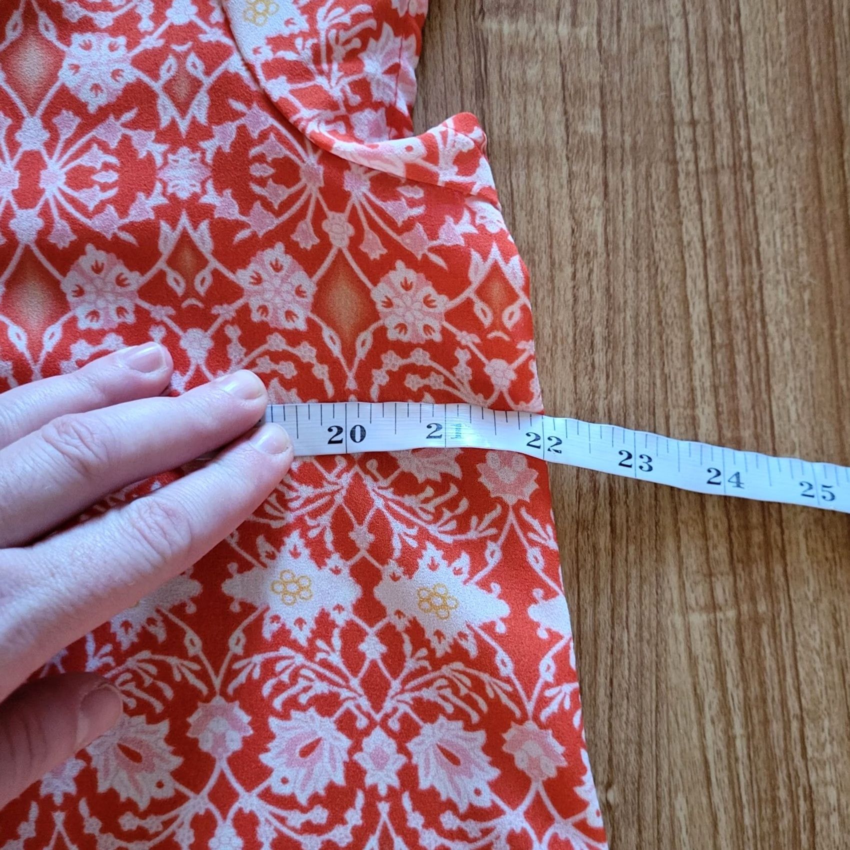 Sanctuary Sanctuary Shirt Womens Large Orange Floral Chiffon V-Neck Short Sleeve Blouse Casual Size L / US 10 / IT 46 - 7 Thumbnail