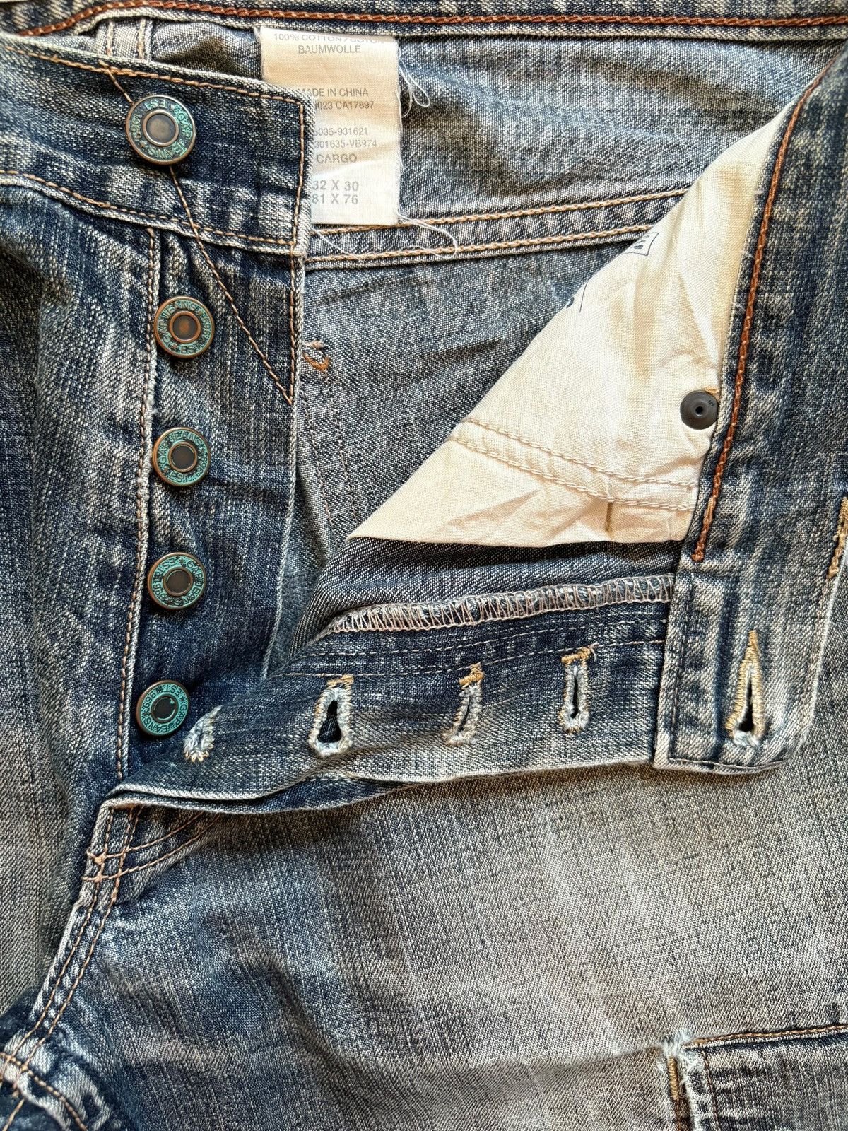 Gap Vintage Gap Cargo Button Fly Faded Wash Loose Jeans Size US 32 / EU 48 - 3 Thumbnail