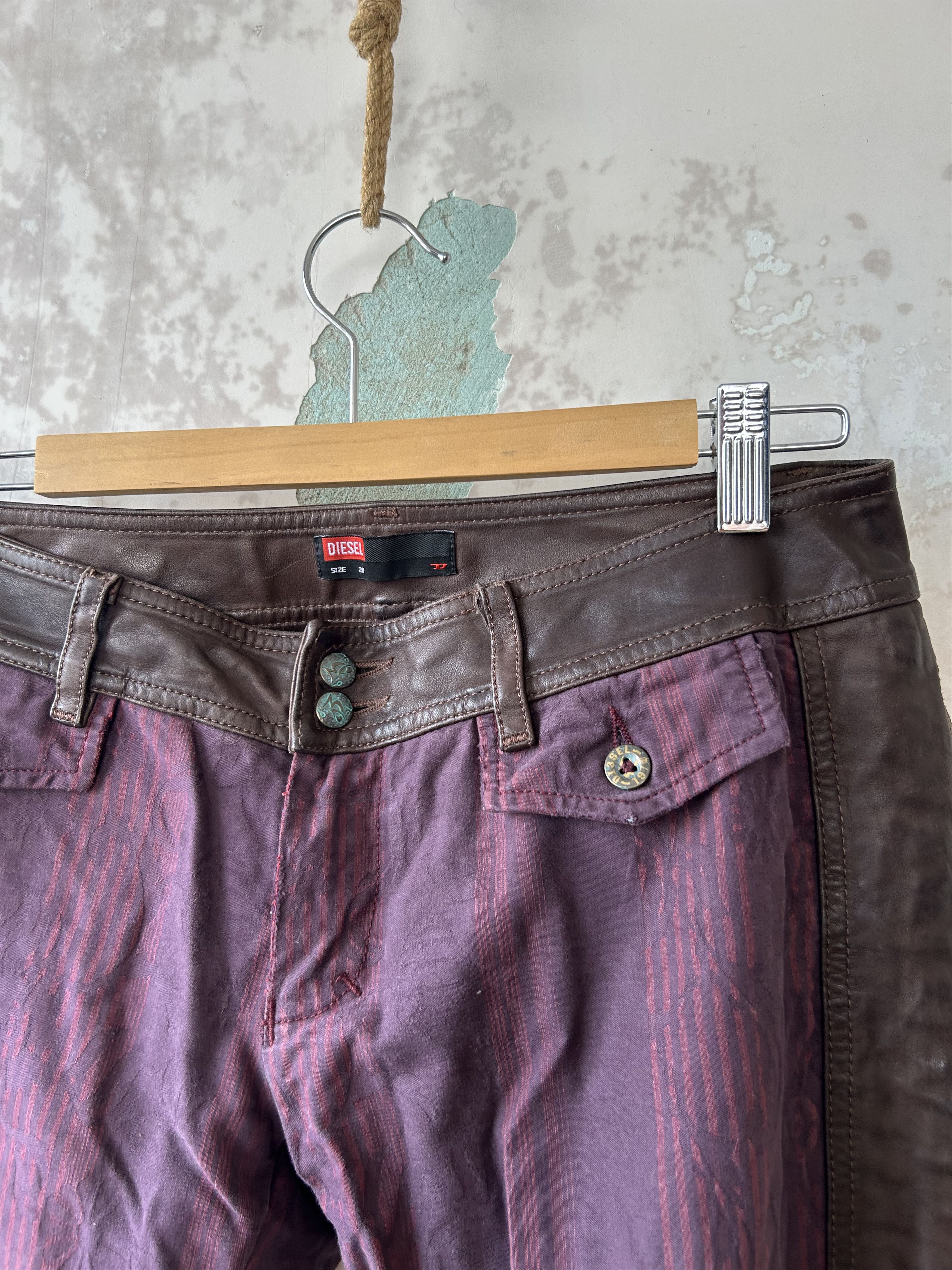 Diesel Vintage Avant Garde Pants Diesel leather rare Size 28" / US 6 / IT 42 - 5 Thumbnail