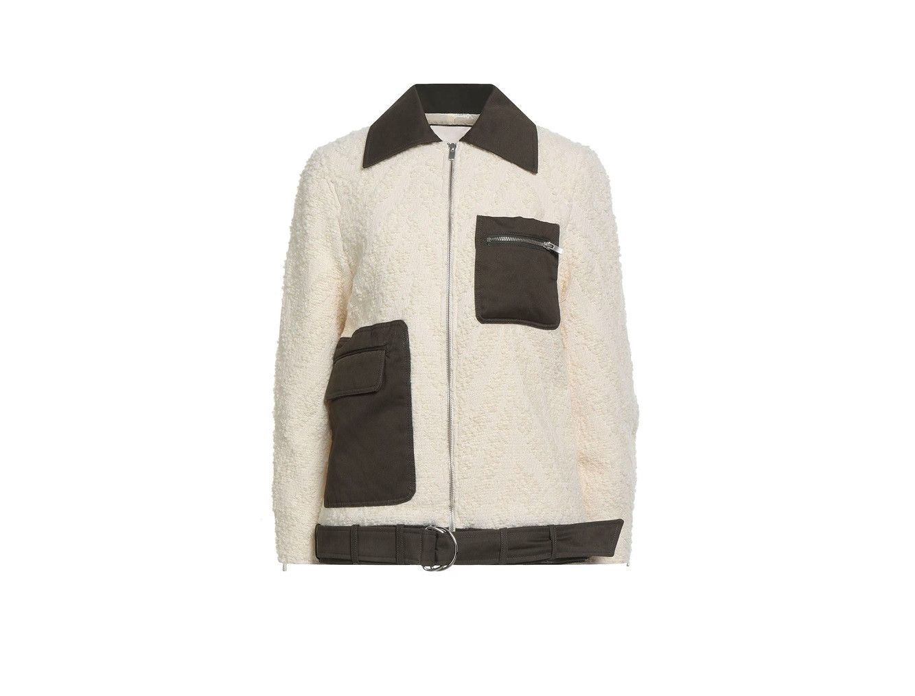 Elleme Elleme Paris White Teddy Jacket with Dark Green Accents Size XS / US 0-2 / IT 36-38 - 6 Thumbnail