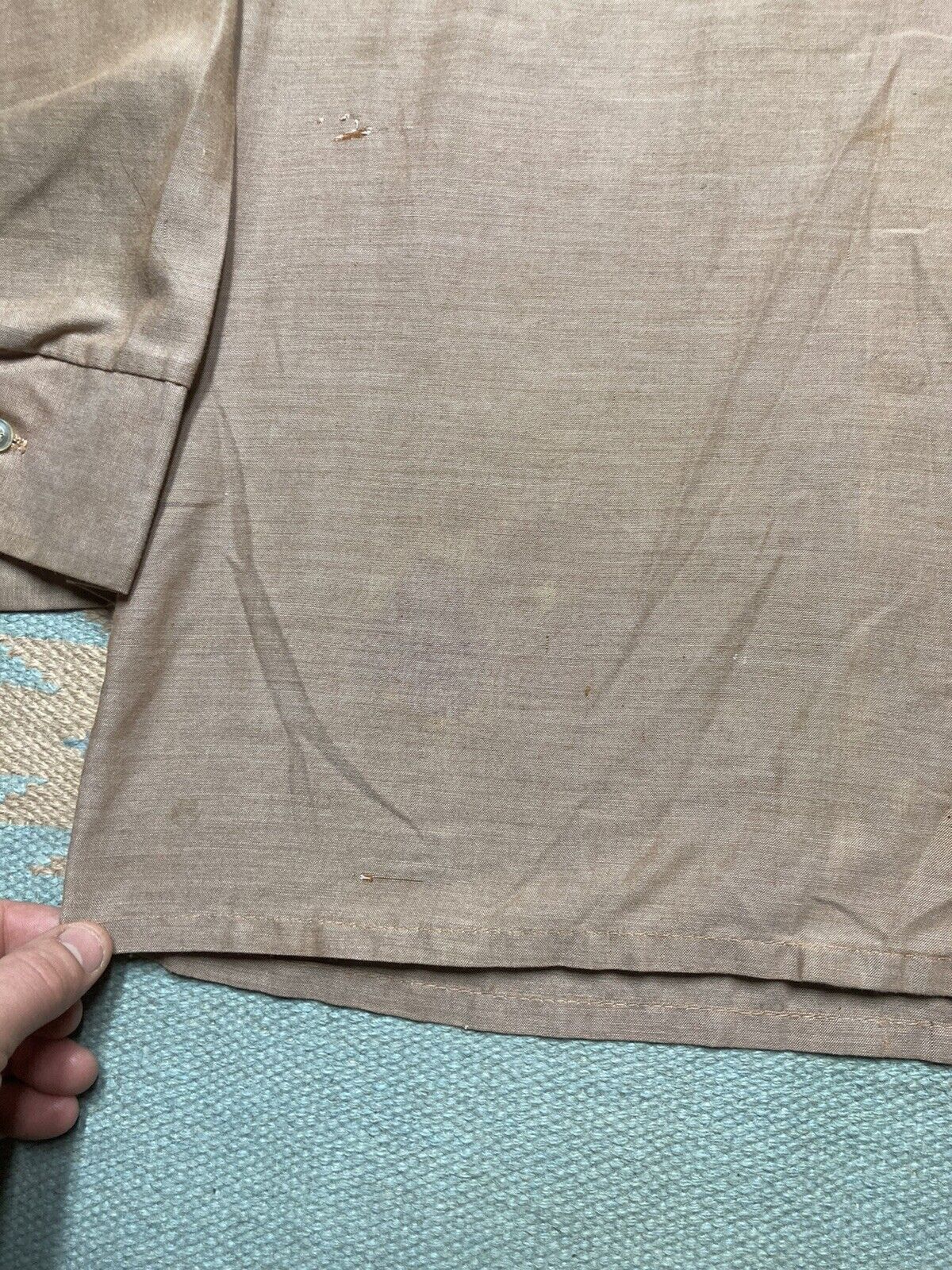 Vintage 70s button shirt Kmart dagger collar lightweight tan large Size US L / EU 52-54 / 3 - 3 Thumbnail