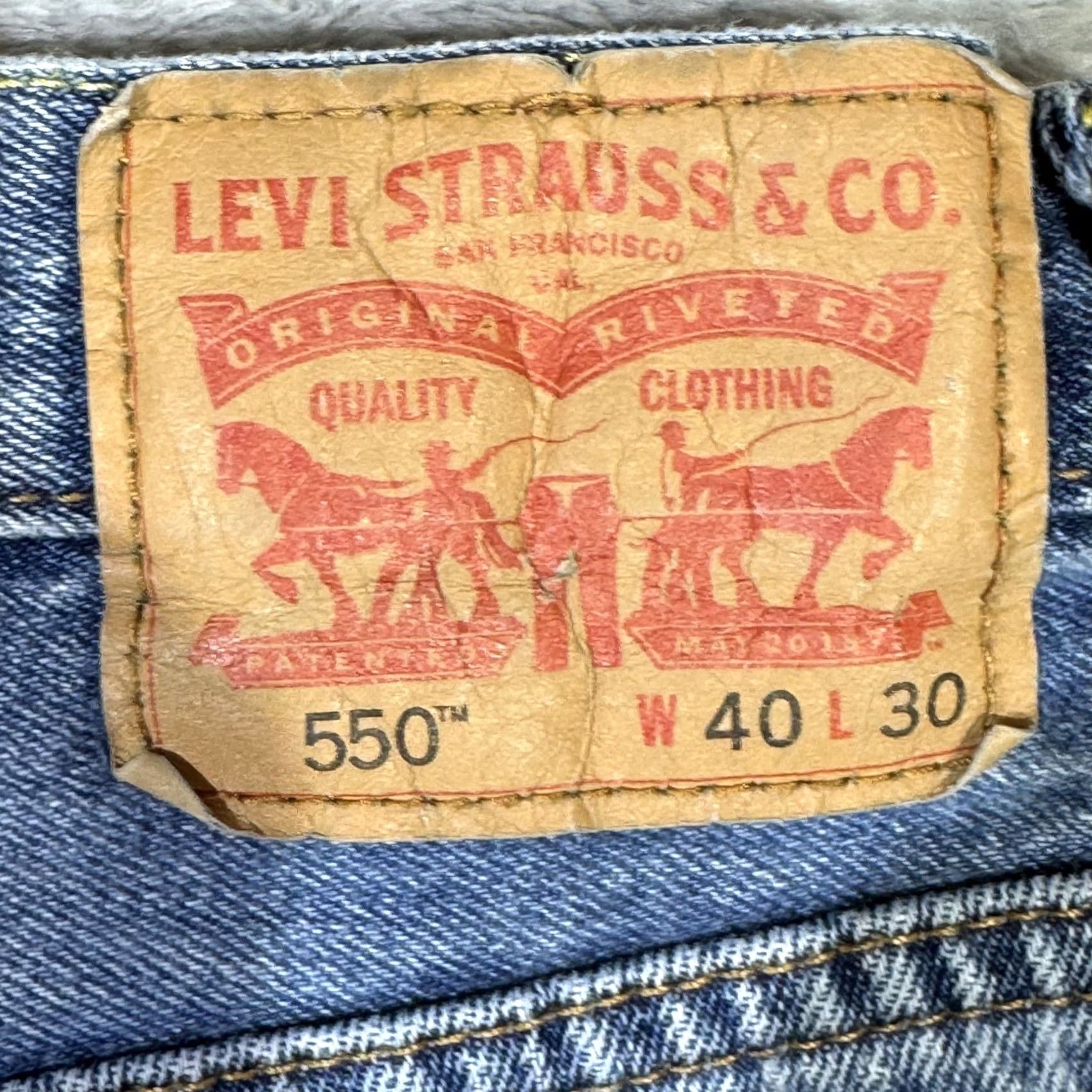 Levi's Levi'S 550 Jeans Mens 40x30 Blue Relaxed Fit Tapered Leg Denim Red Tab Size US 40 / EU 56 - 6 Thumbnail