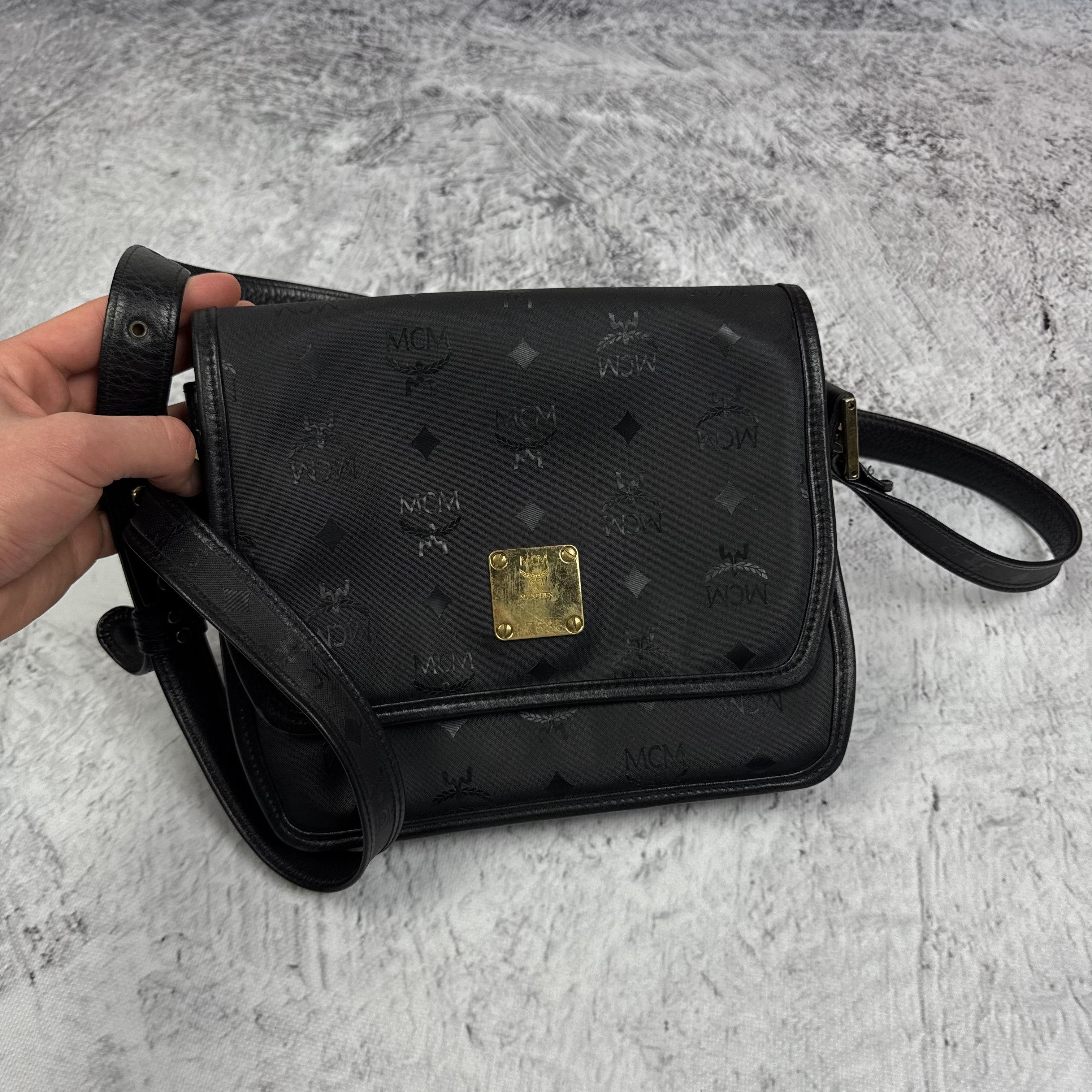 MCM MCM Munich Noir Visetos Adjustable Strap Crossbody Bag Size ONE SIZE - 2 Thumbnail