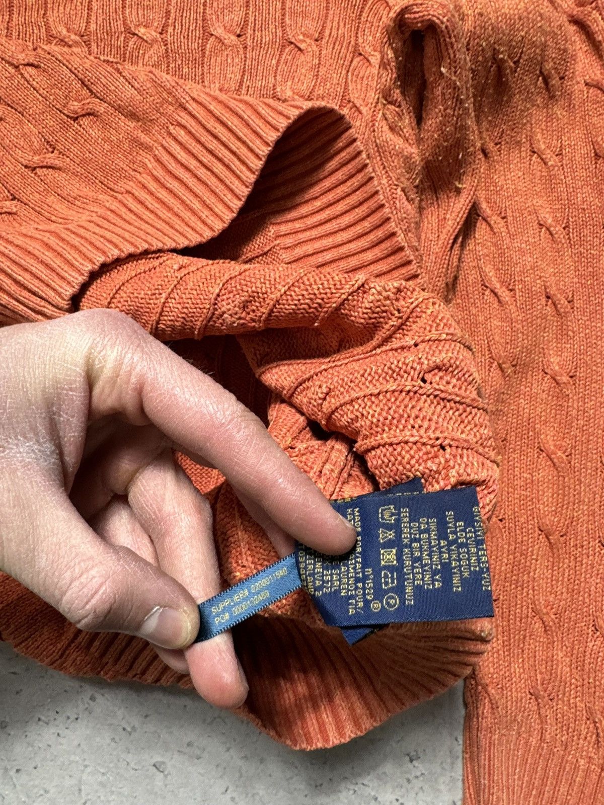 Polo Ralph Lauren Polo Ralph Lauren Cable Knit Sweater Orange Size XL Size US XL / EU 56 / 4 - 8 Thumbnail