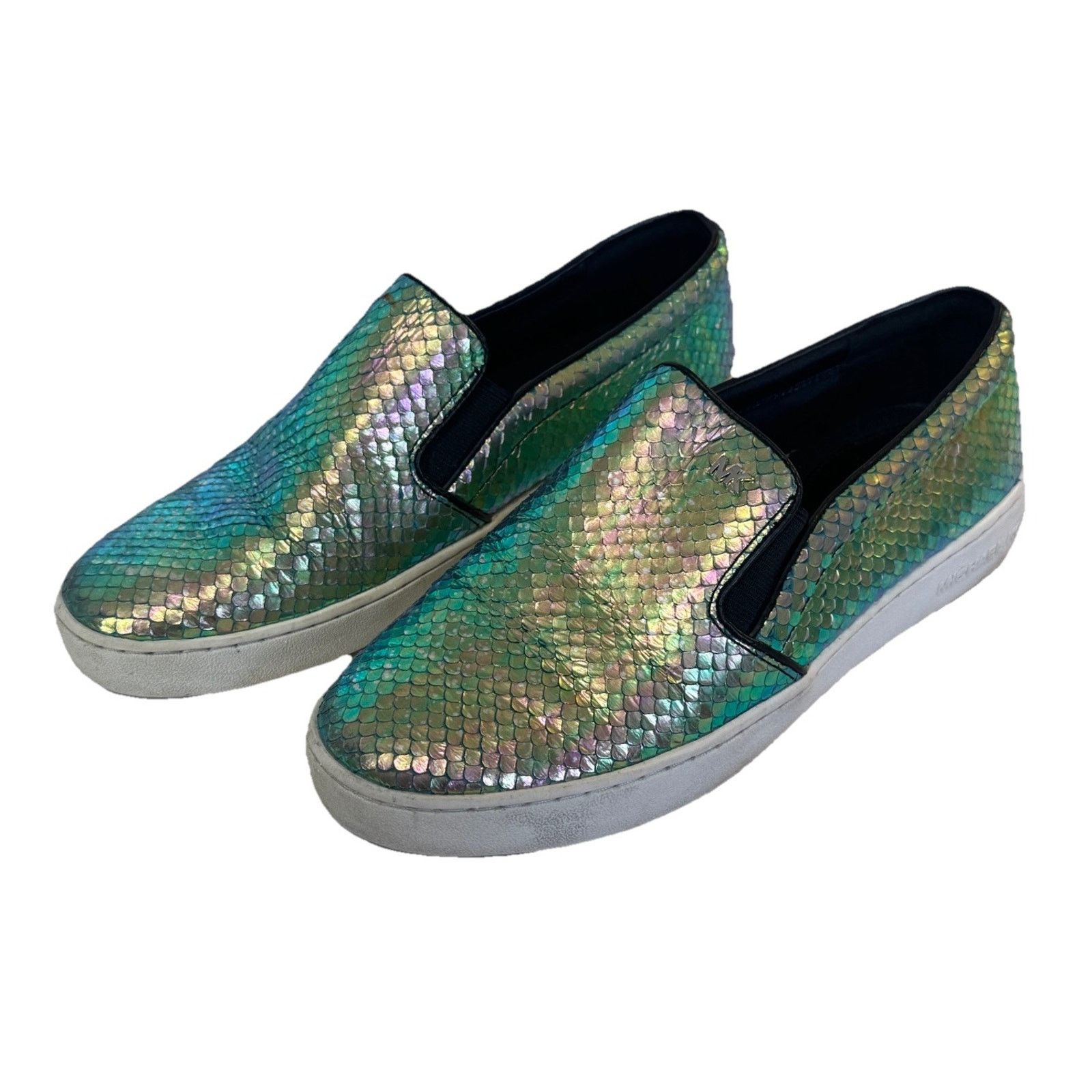 Michael Kors MICHAEL KORS Keaton Iridescent Metallic Snake Shoes Leather Size US 7.5 / IT 37.5 - 1 Thumbnail