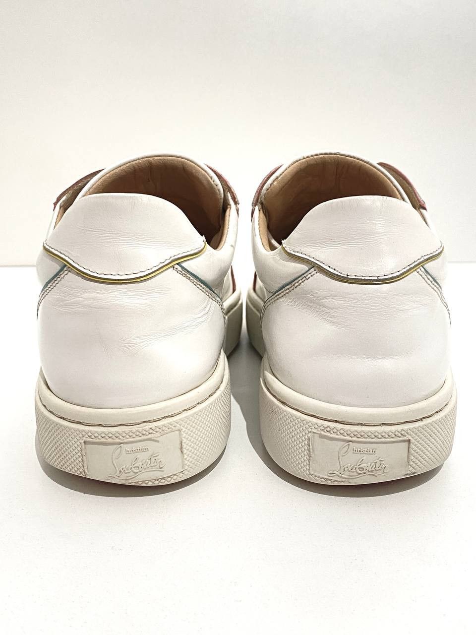 Christian Louboutin Christian Louboutin White Multi Leather Low Top Sneakers Size US 10 / IT 40 - 11 Thumbnail