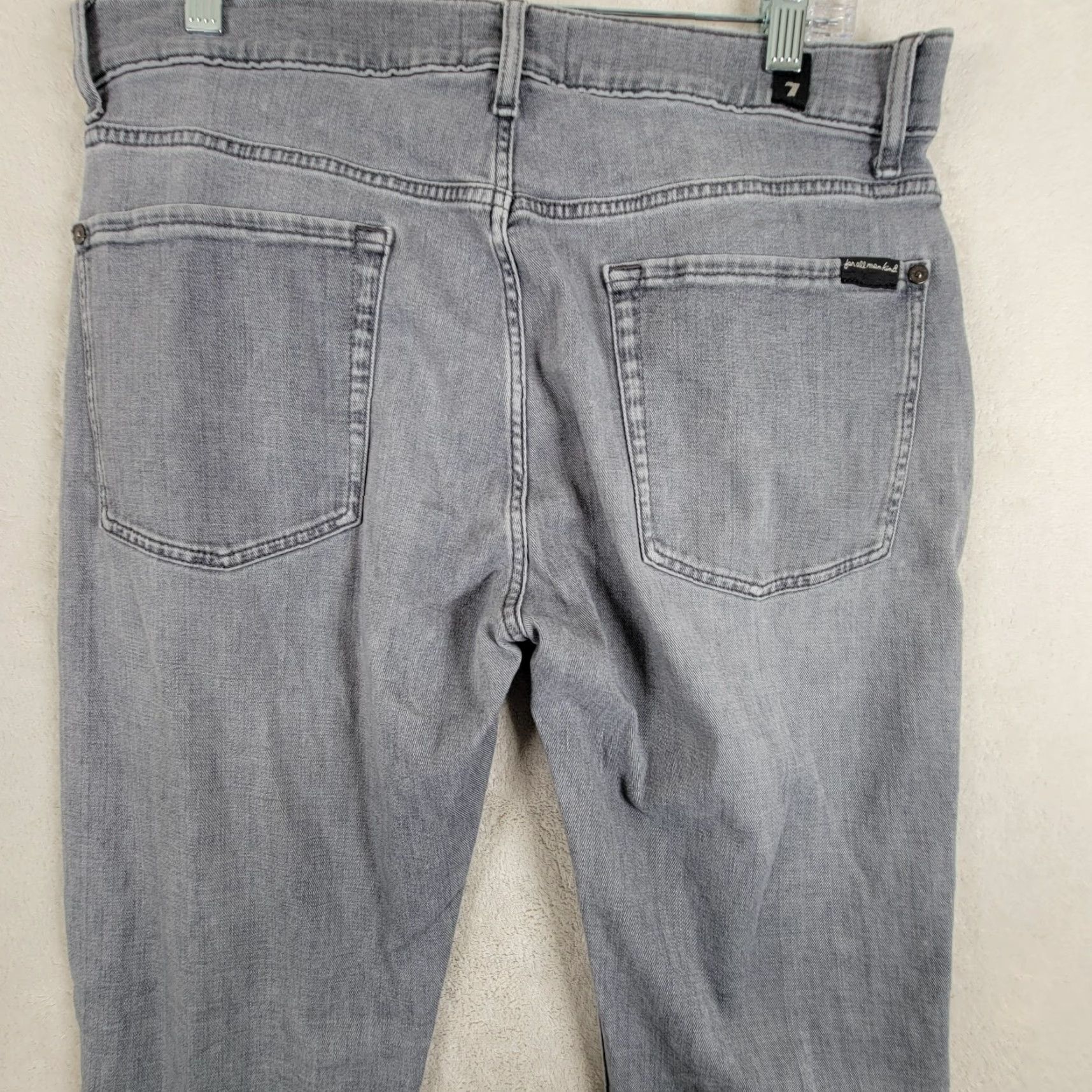 7 For All Mankind 7 For All Mankind Jeans Slim Gray 34 Men 34 Inseam 5-Pocket Denim Cotton Blend Size US 34 / EU 50 - 4 Thumbnail