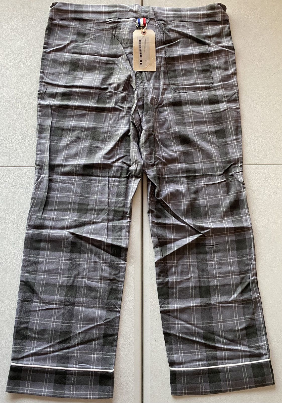 Thom Browne Thom Browne grey/lt grey flannel windowpane check 1 NWT Size US 35 - 6 Thumbnail