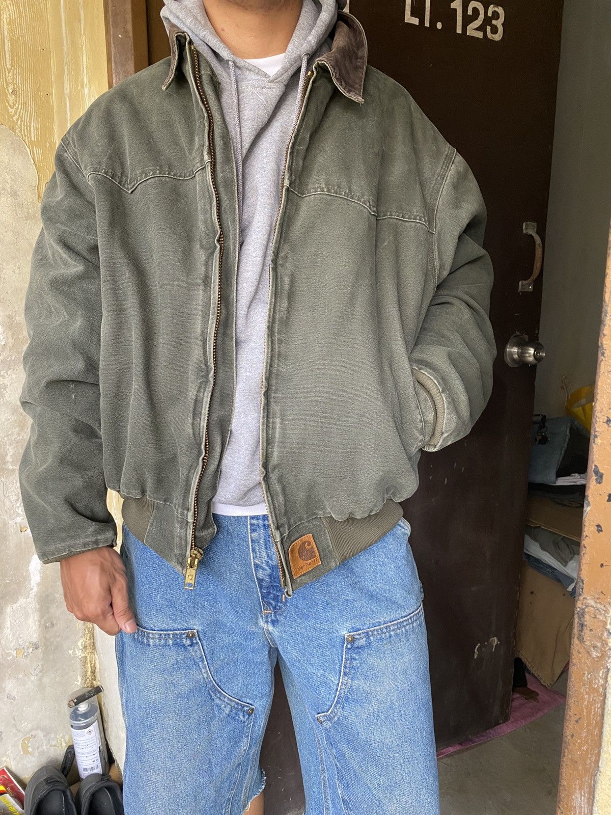 Carhartt SOLD OUT Vintage Carhartt Santa Fe Mos Green Big Patch Size US XL / EU 56 / 4 - 1 Thumbnail