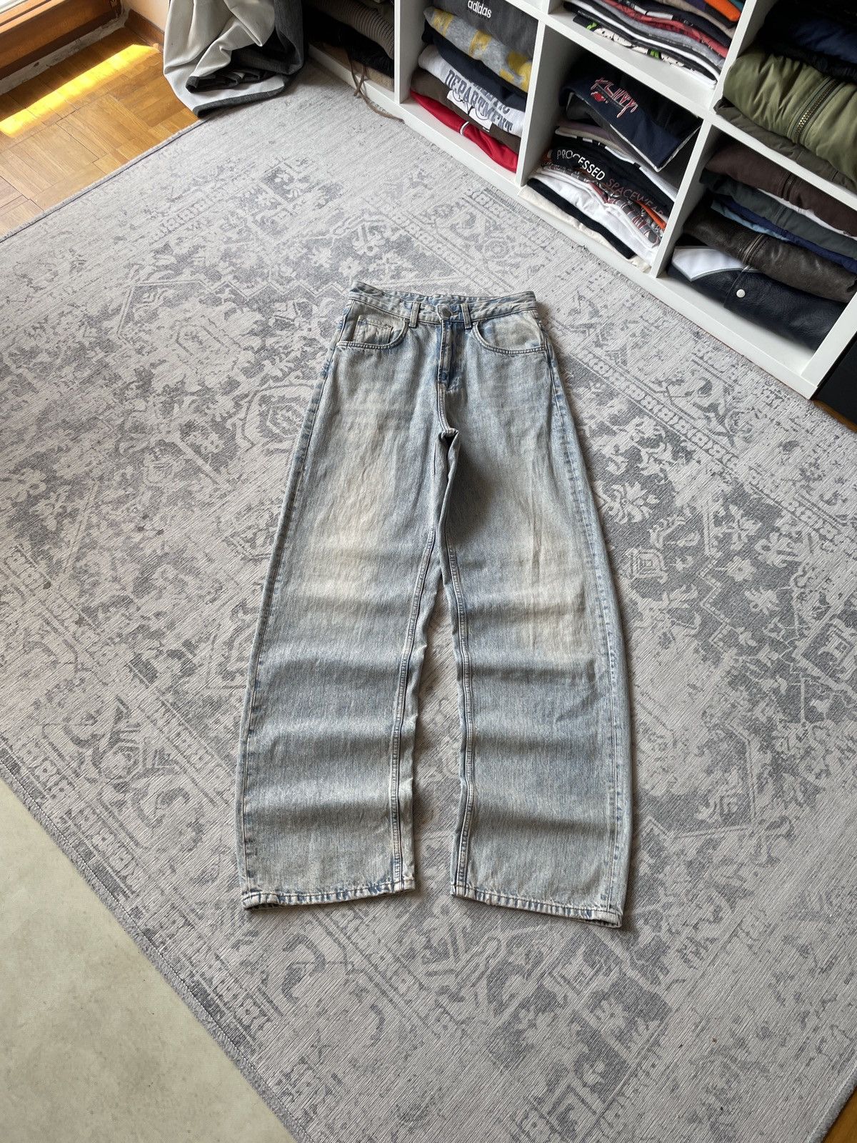 Vintage Vintage Baggy Jeans Mud Washed Avant Garde Wide Flared Y2K Size US 30 / EU 46 - 1 Thumbnail