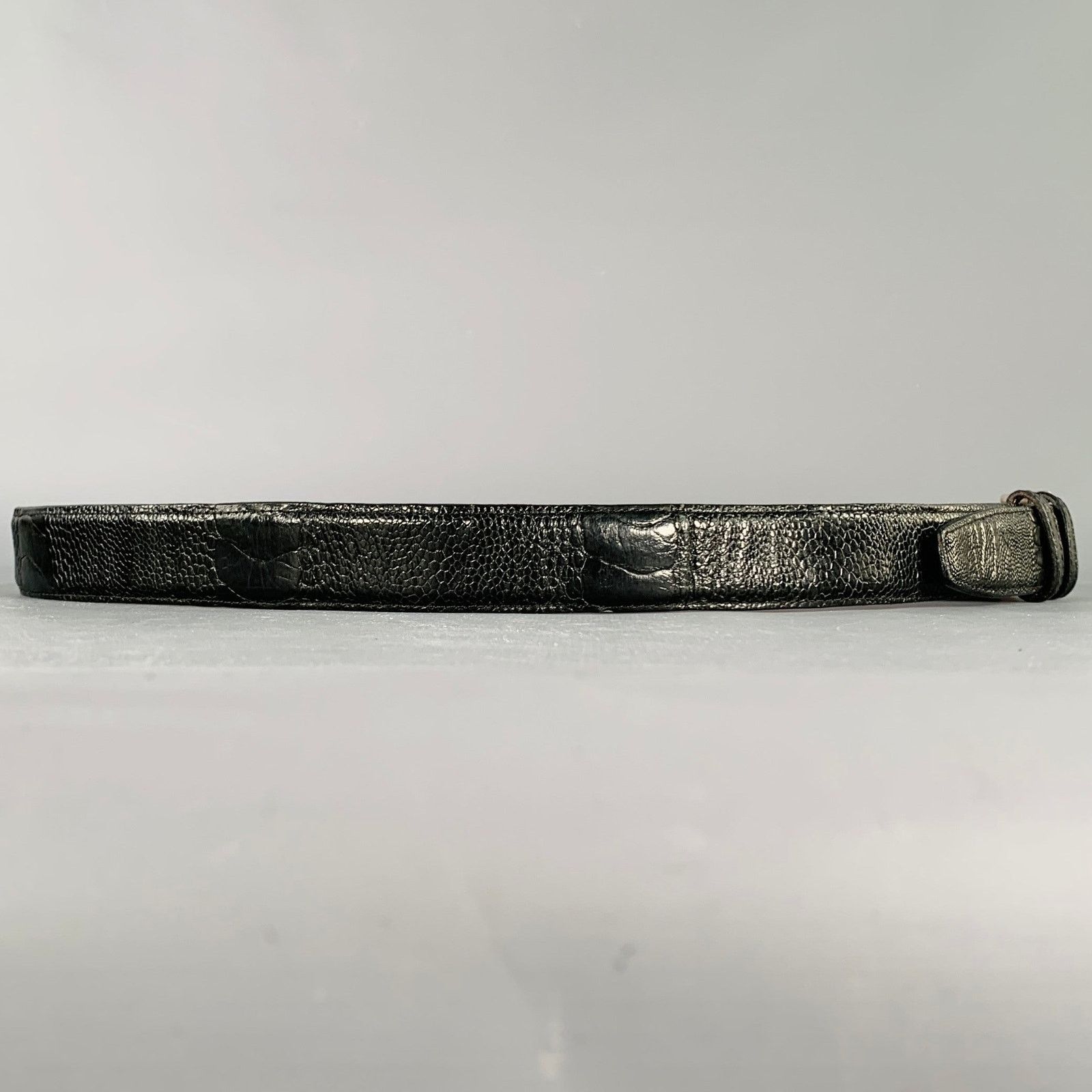 NO BRAND Size 42 Black Croc Embossed Leather Belt