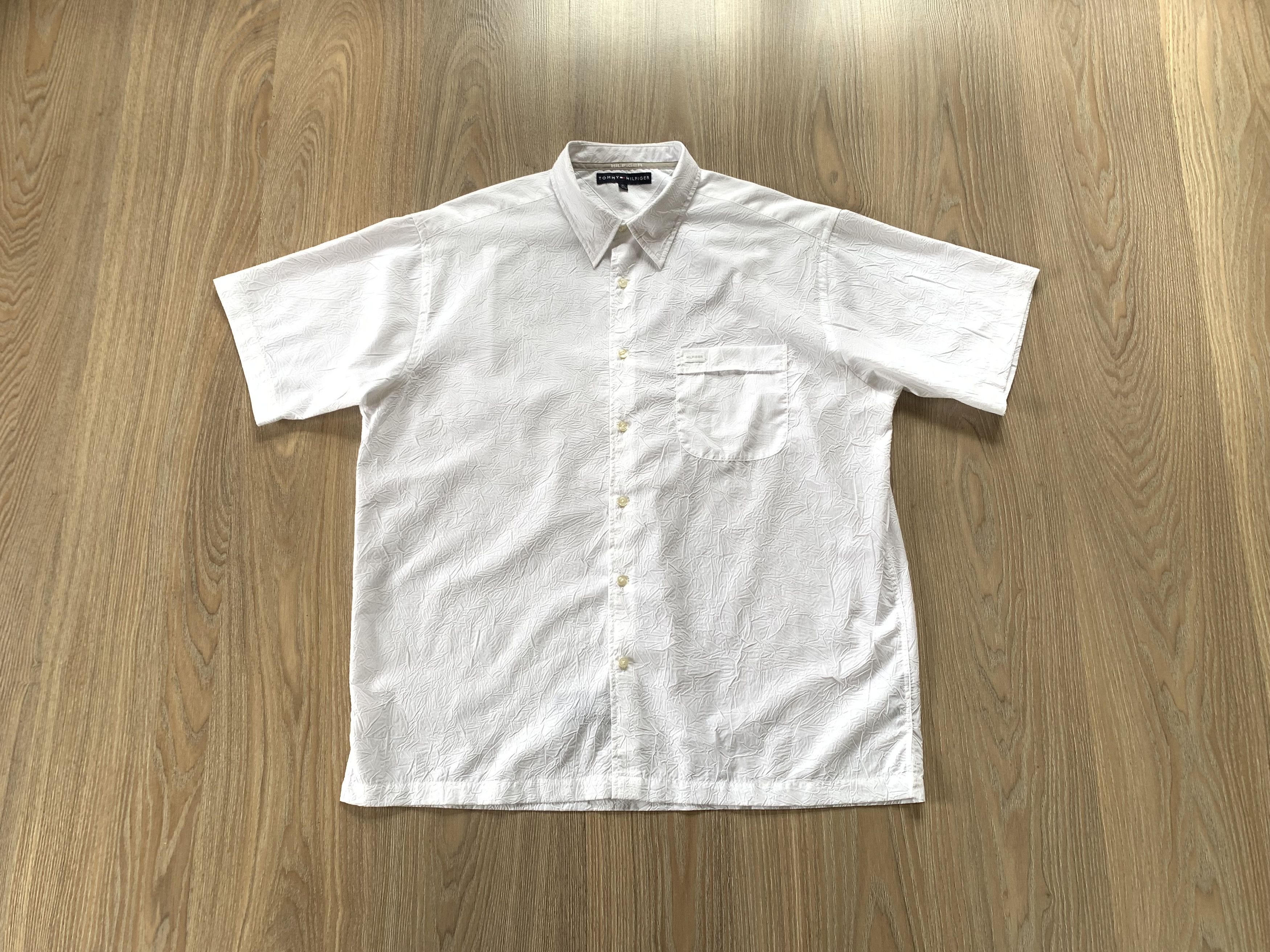 Tommy Hilfiger Tommy Hilfiger White Light Cotton Short Sleeve Shirt Size US XL / EU 56 / 4 - 1 Thumbnail