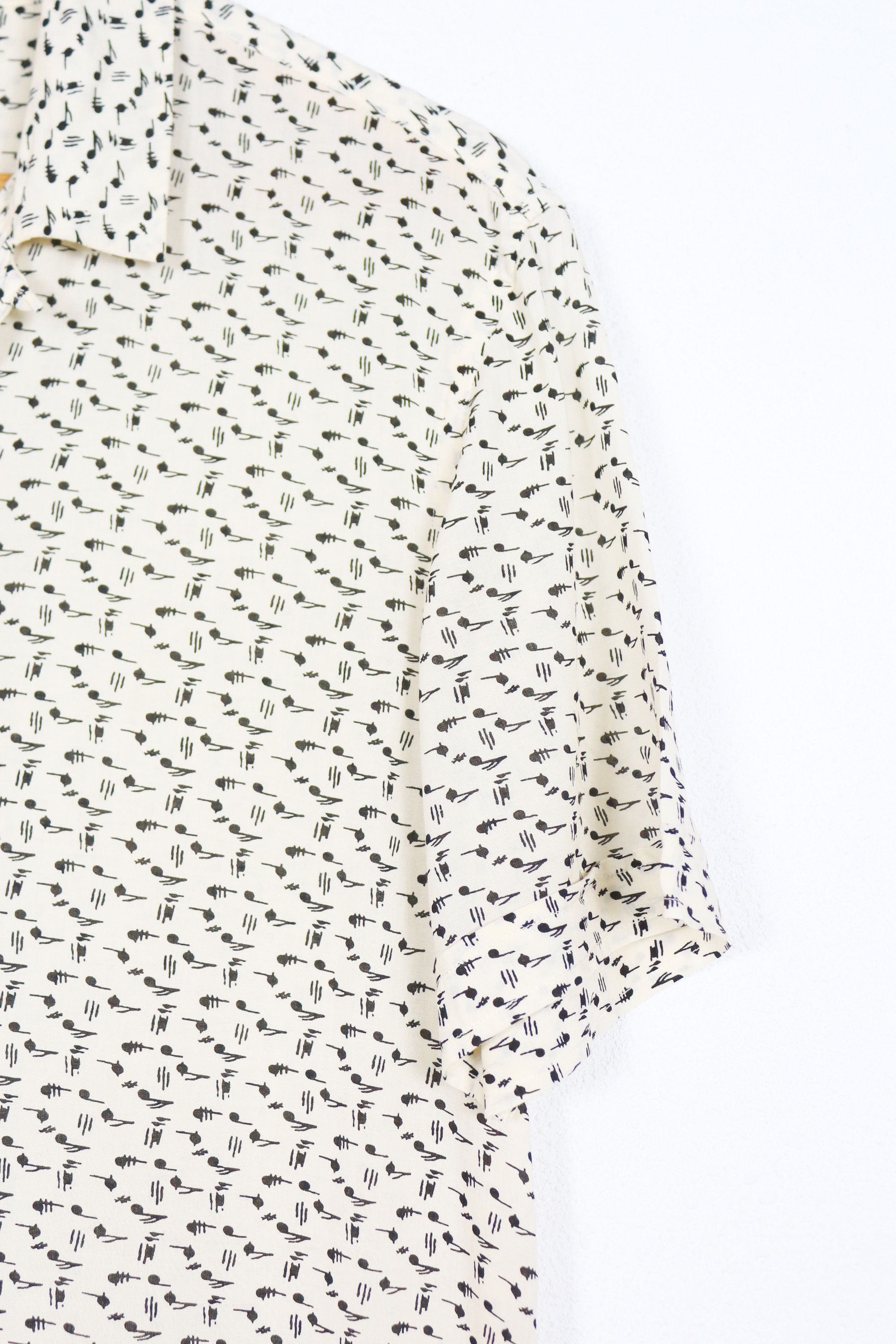 Allsaints Allsaints Notes Japanese Printed Viscose Open Collar Shirt Size US XS / EU 42 / 0 - 2 Thumbnail