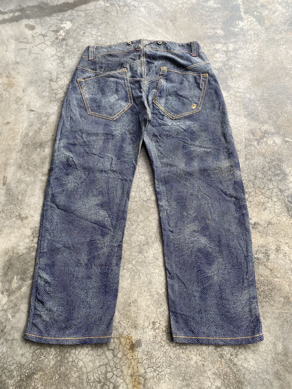 Hysteric Glamour × JNCO × Japanese Brand Baggy Jeans Vintage Scovill Rivet Spiral Waves Size US 34 / EU 50 - 1 Thumbnail