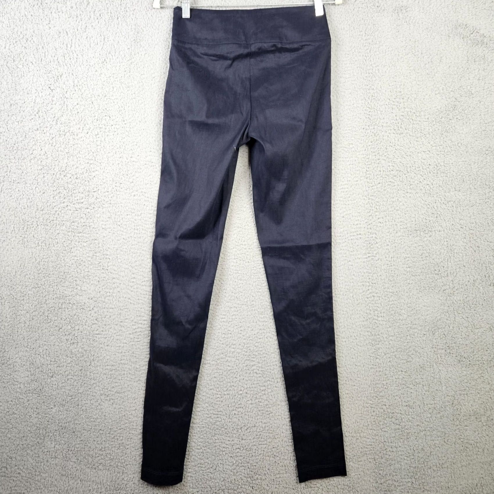 Sarah Pacini Sarah Pacini Women's Skinny Pants Casual 0 Blue Linen Elastane Regular Rise Mid Olivia? Size 25" / US 0 / IT 36 - 4 Thumbnail